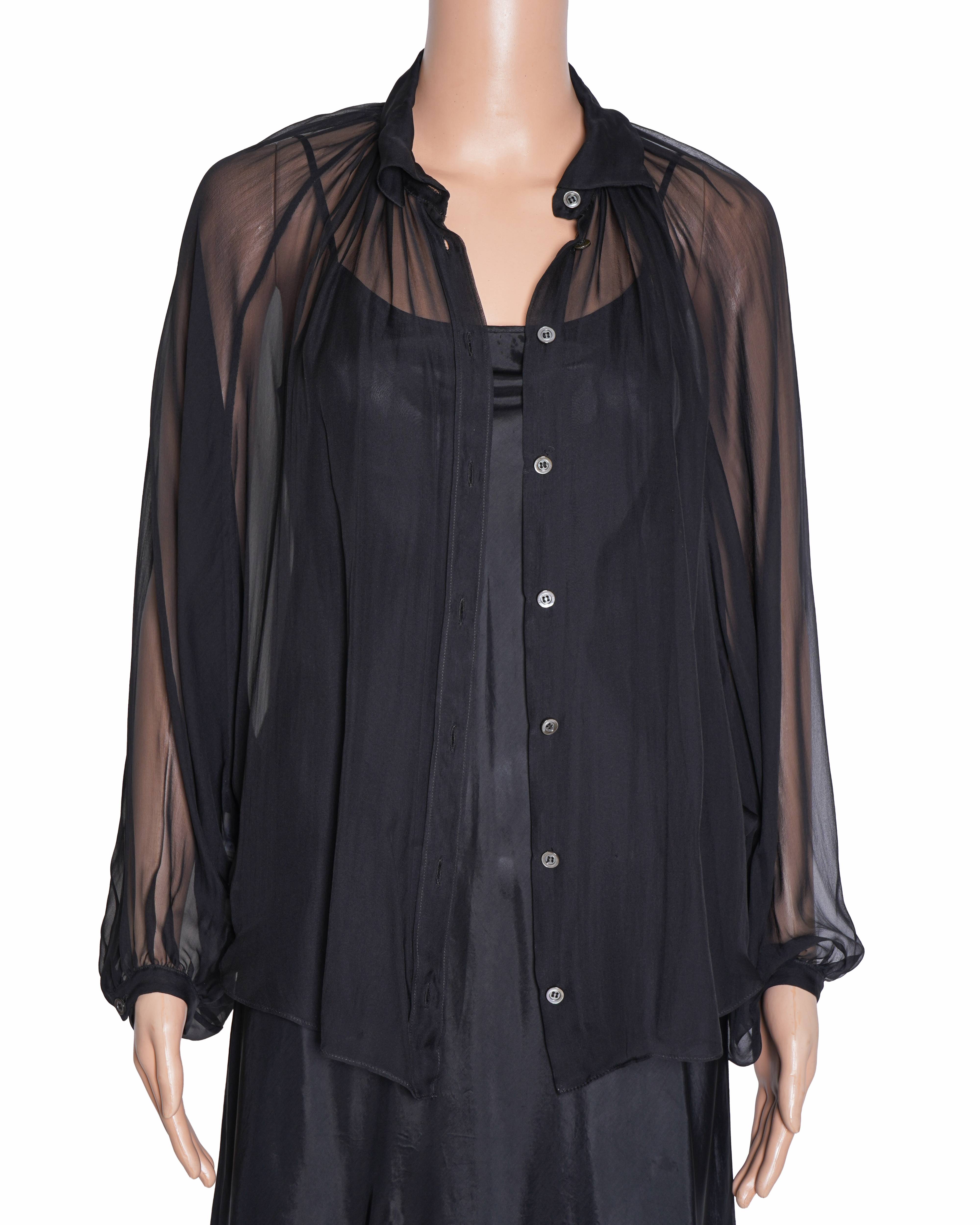 Moschino Chiffon Dress With Sheer Button Down Shirt