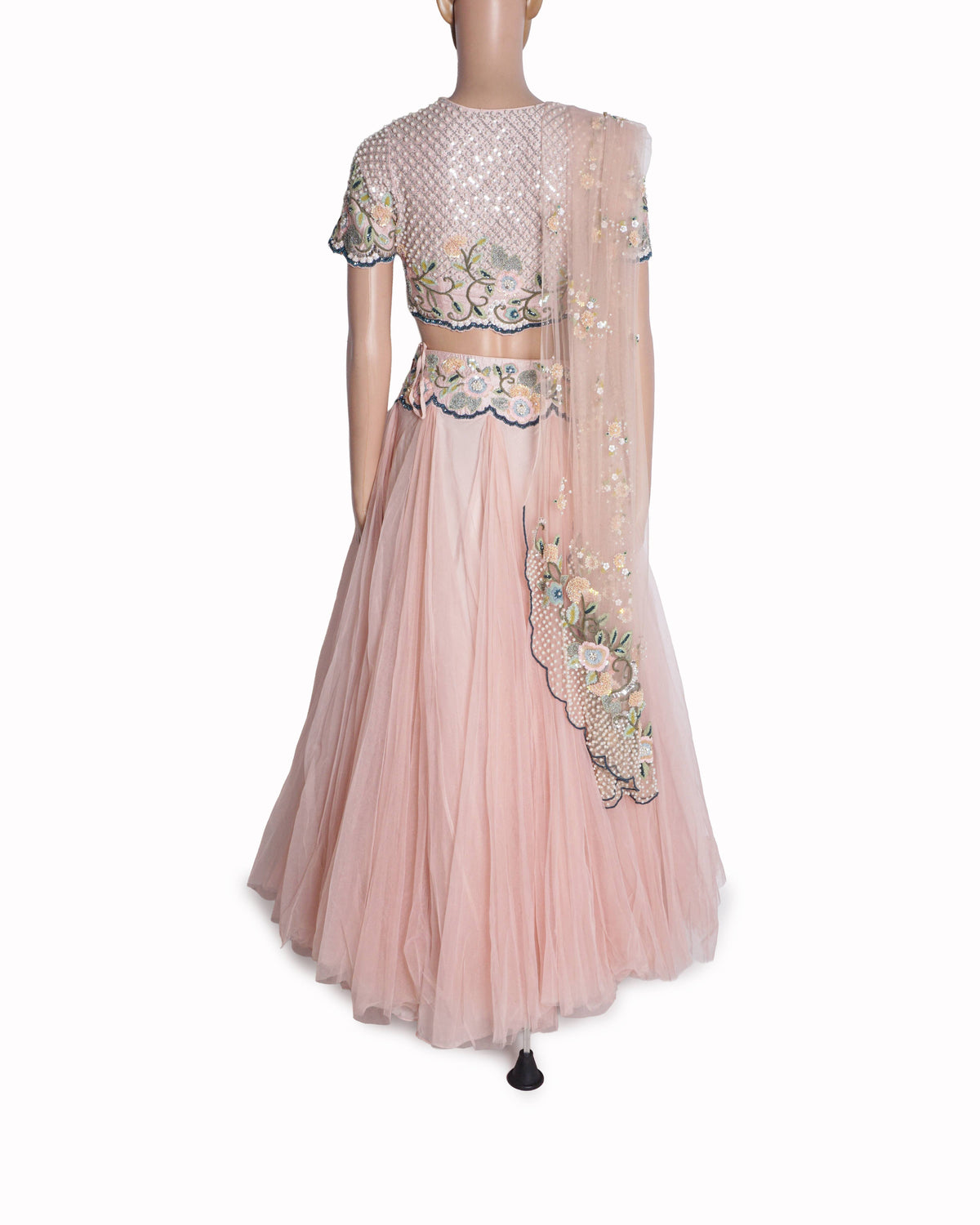 Priyanka Gupta Pastel Pink Pearl Embroidered Lehenga Set