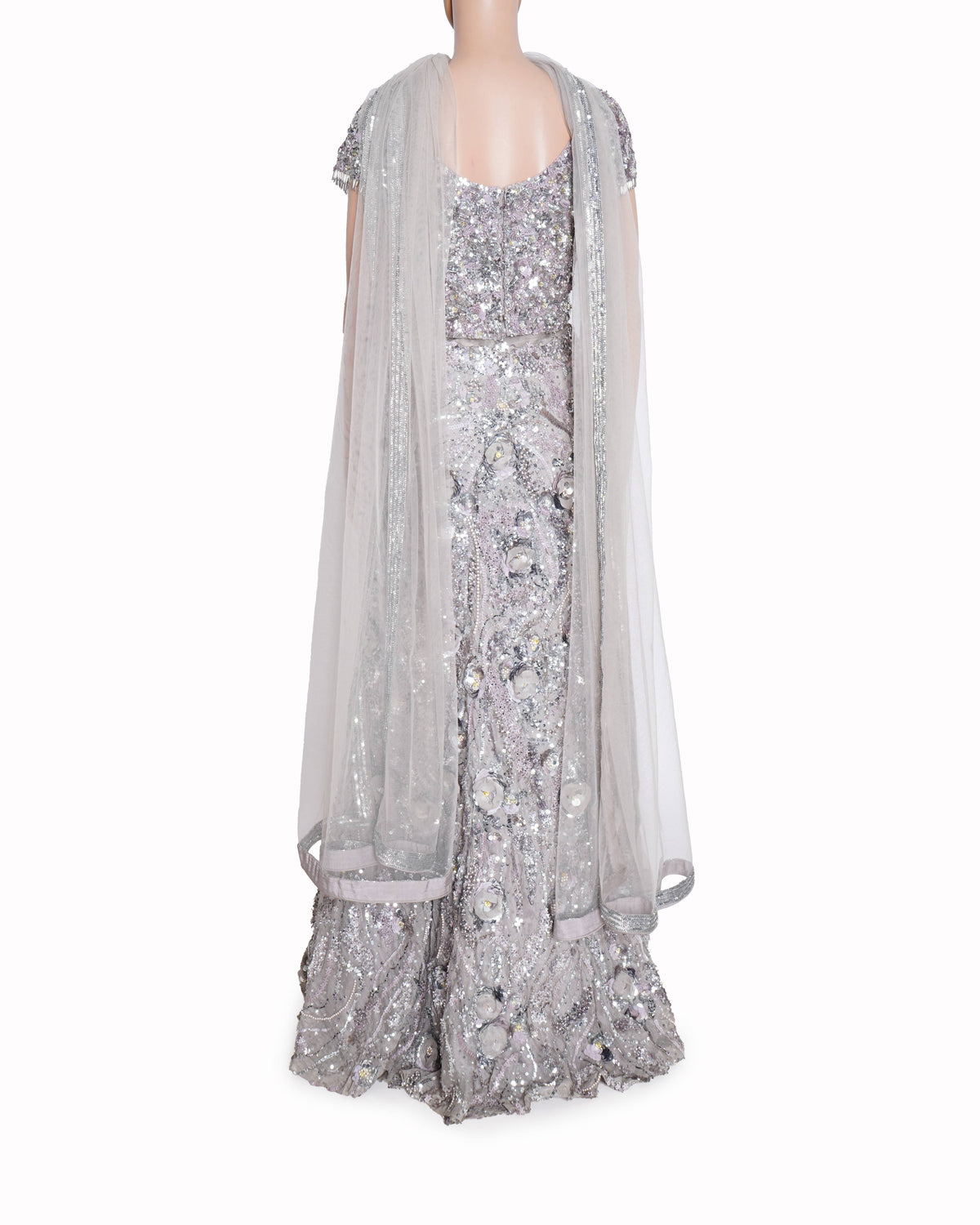 Nadine Dhody silver Lehenga set of 3