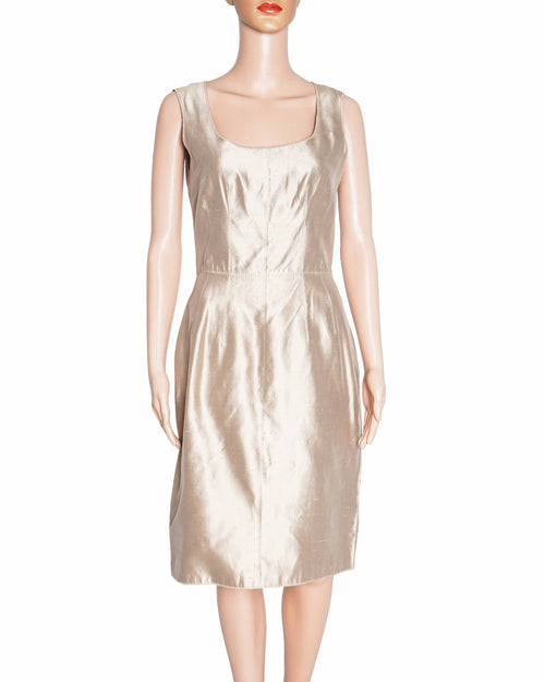 Dolce & Gabbana Gold-tone silk dress