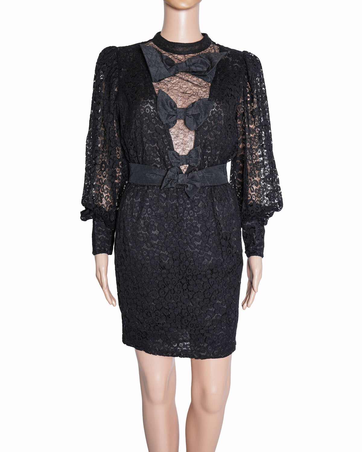 Alessandra Rich Lace Dress In Black