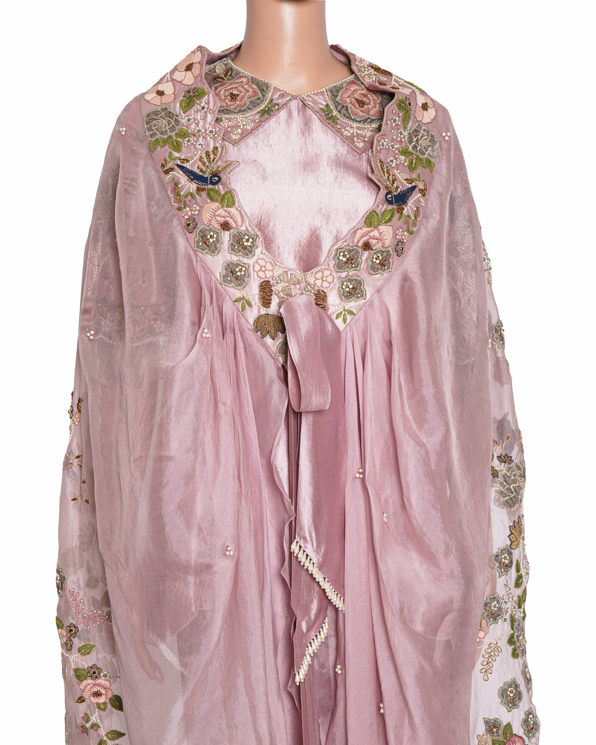 Gazal Gupta blush pink kurta set with cape