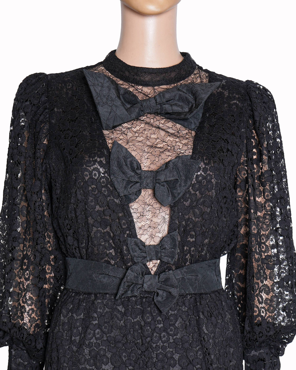 Alessandra Rich Lace Dress In Black