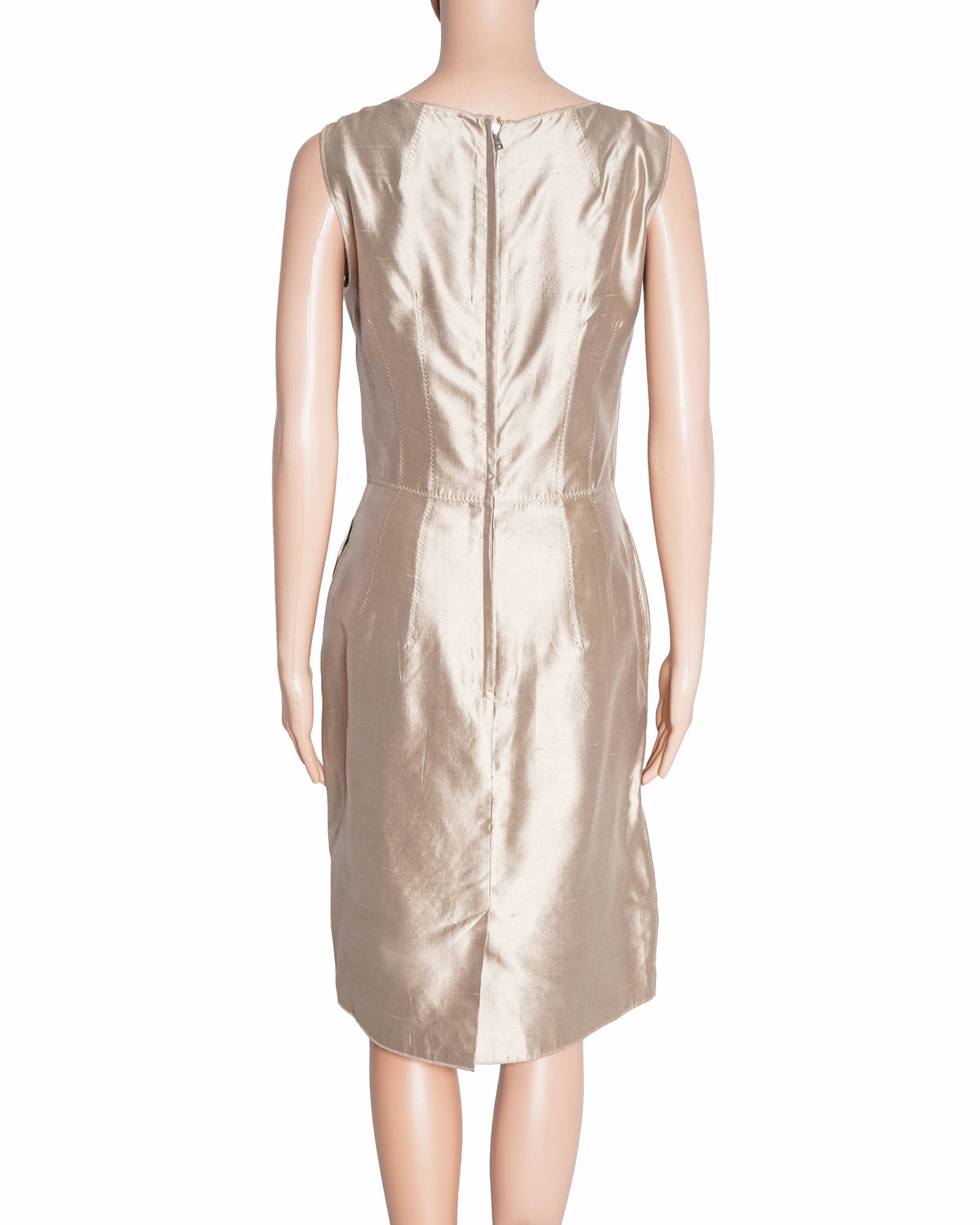 Dolce & Gabbana Gold-tone silk dress