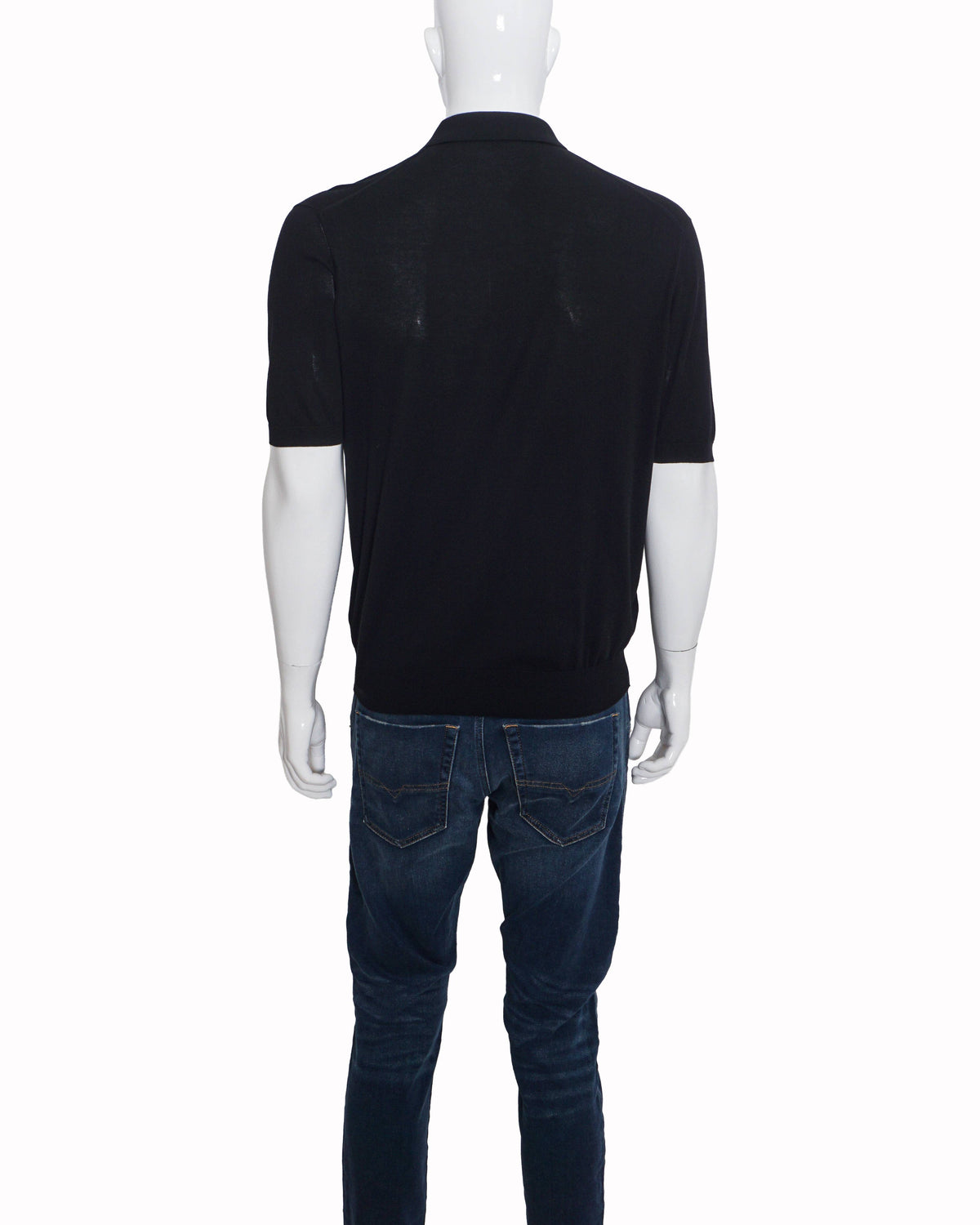 Stefano Ricci Black Eagle Embroidered Half-Zip Polo T-shirt