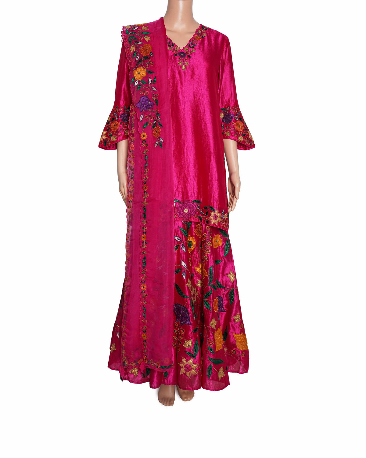 Niti Bothra Pink Floral Applique Sharara Set