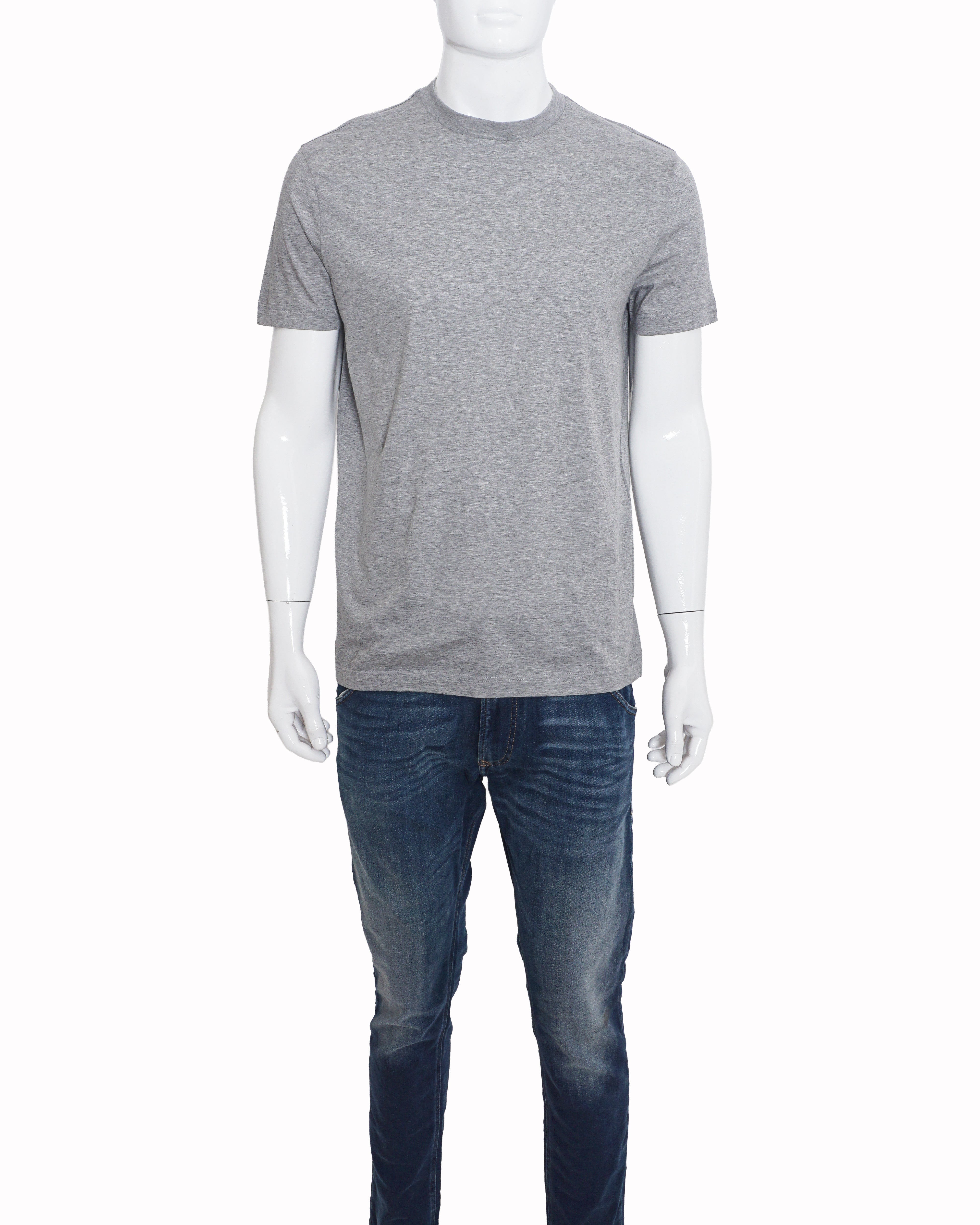 Prada Grey Cotton Crewneck Men's T-Shirt