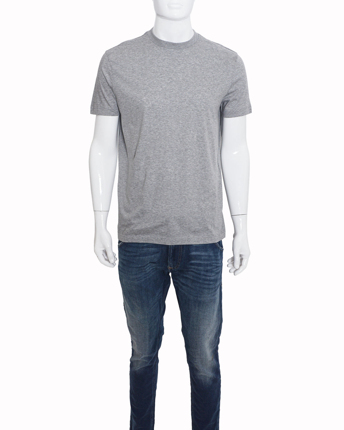 Prada Classic Grey Cotton Crewneck T-Shirt