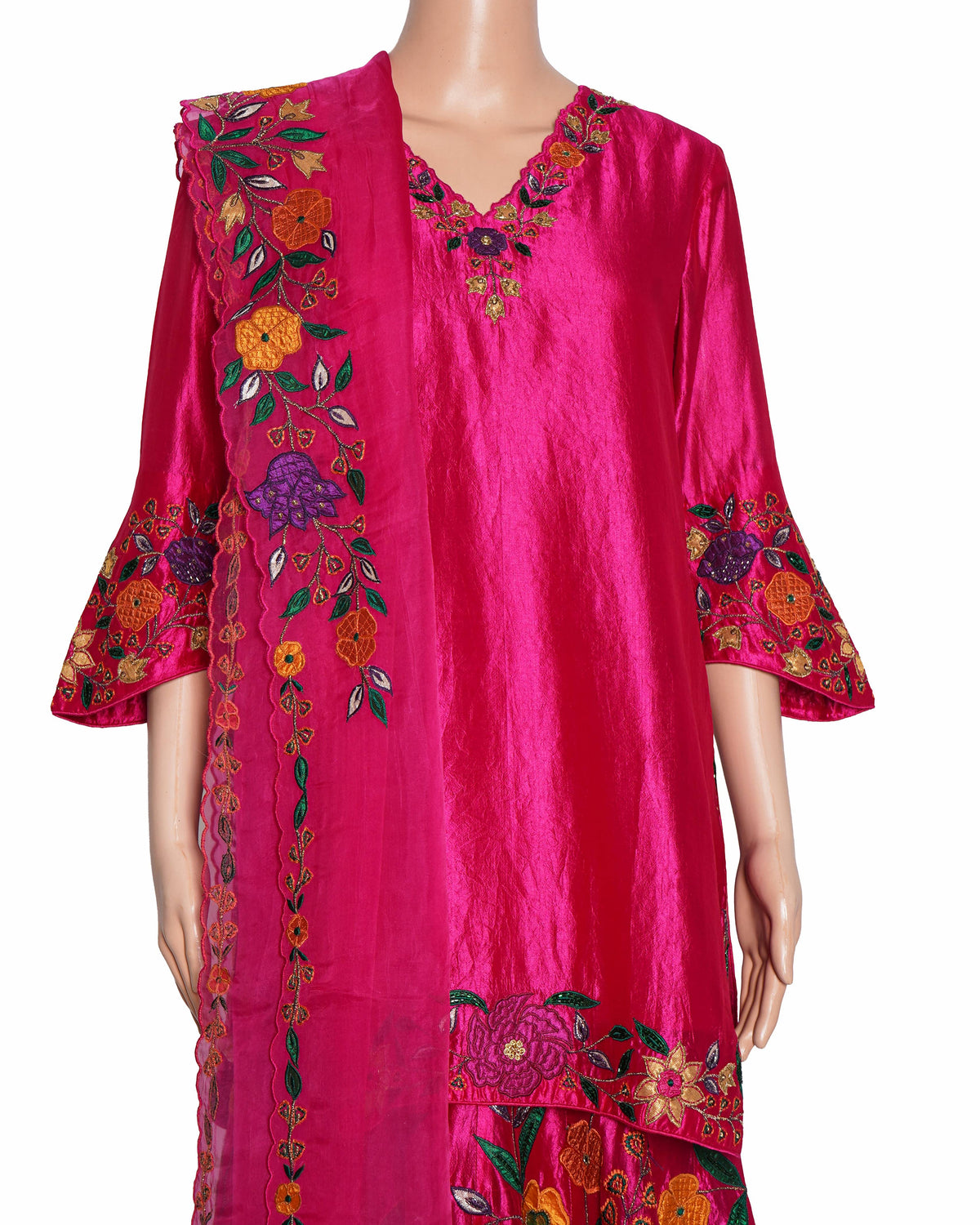 Niti Bothra Pink Floral Applique Sharara Set