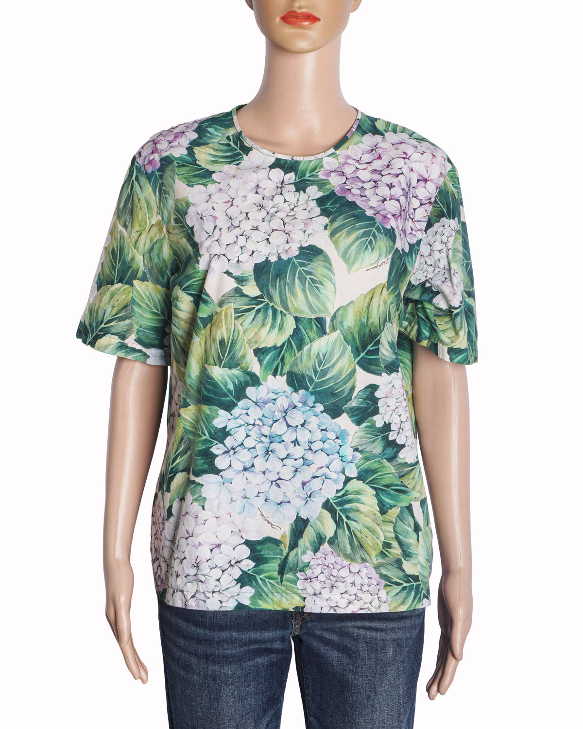 Dolce & Gabbana Hydrangea Print Cotton Top