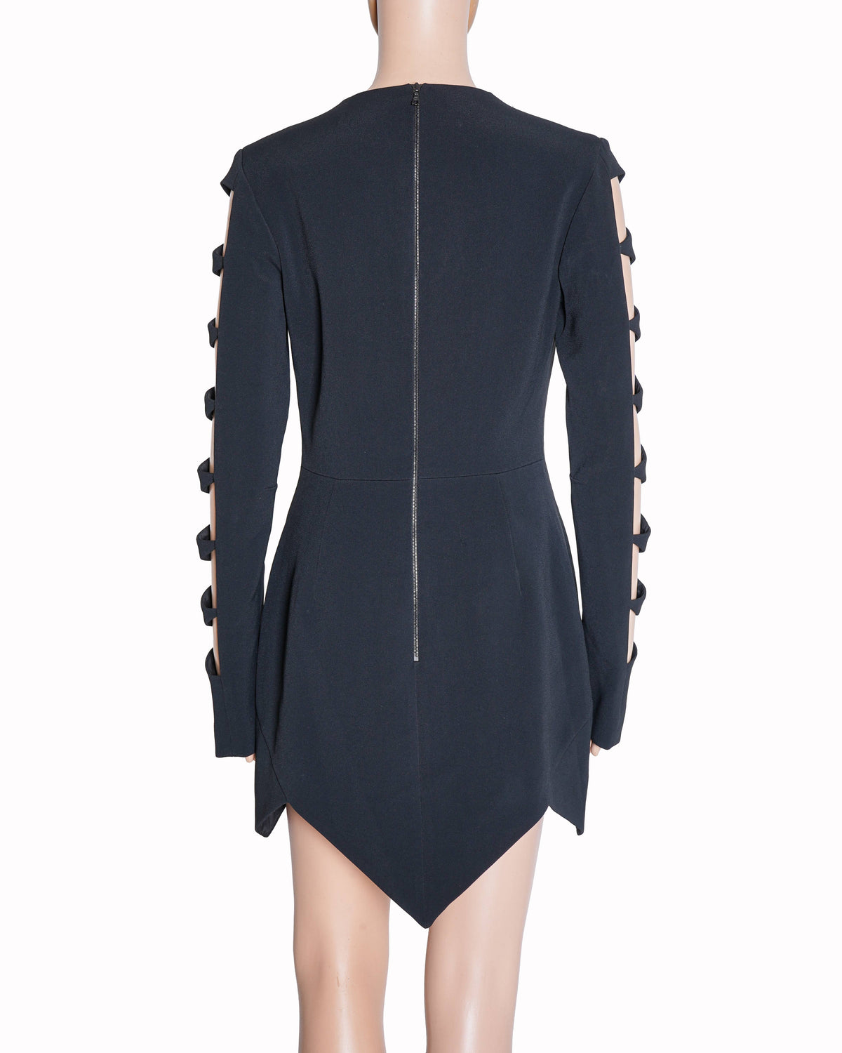 David Koma Lazer Cut Mini Dress In Black