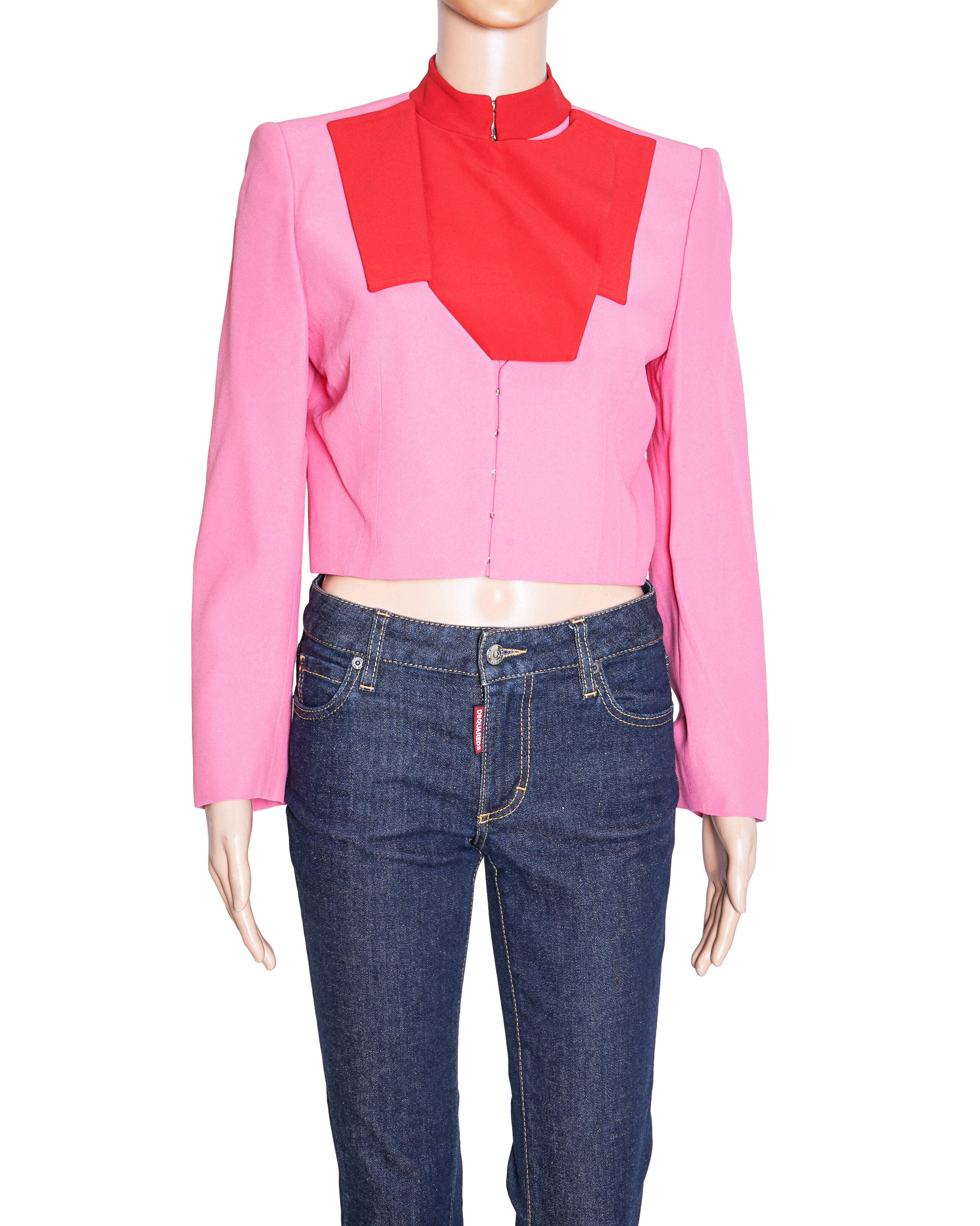 Alexander McQueen Two-Tone Cropped Blazer