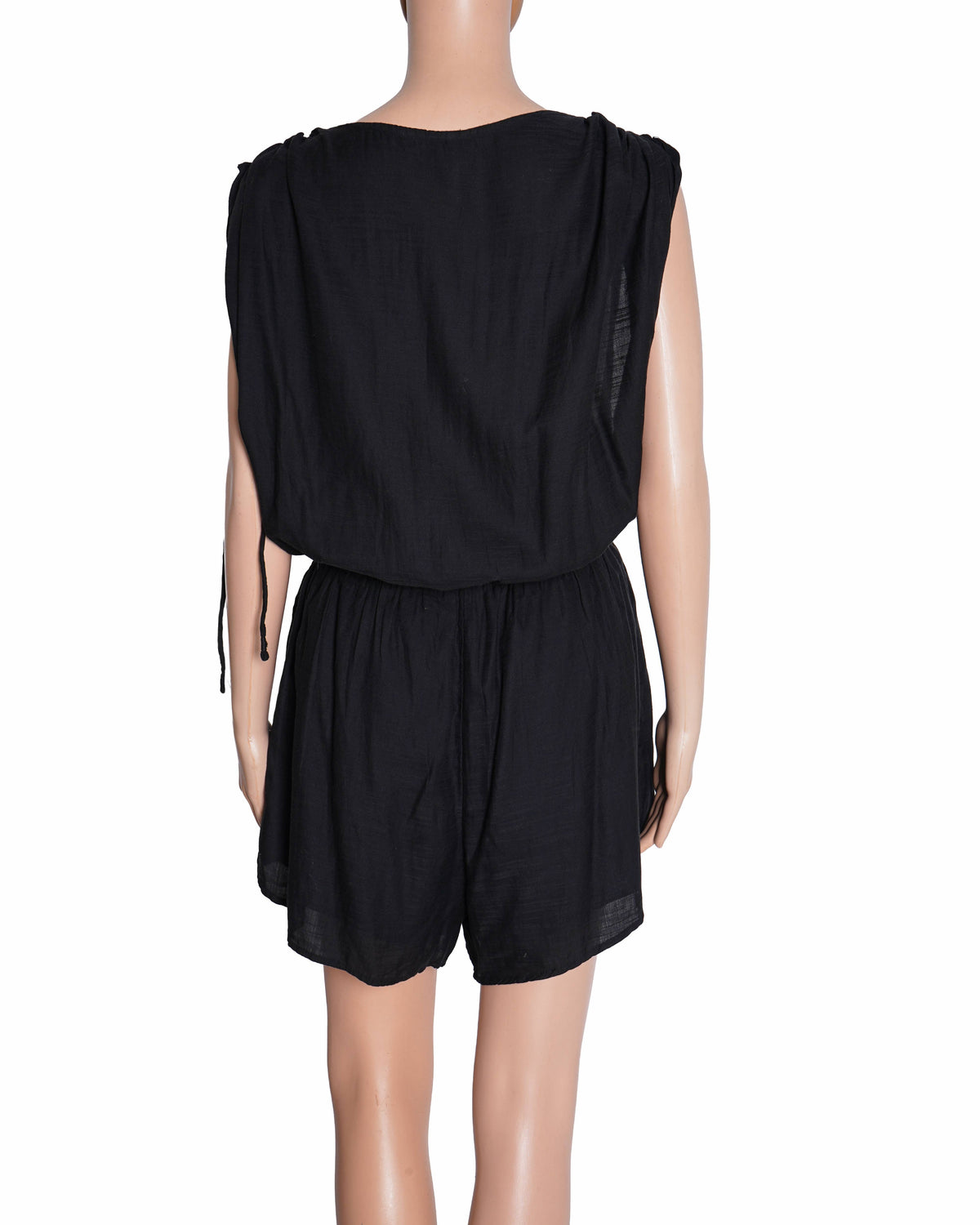 Free People Weila Romper in black with floral embroidery