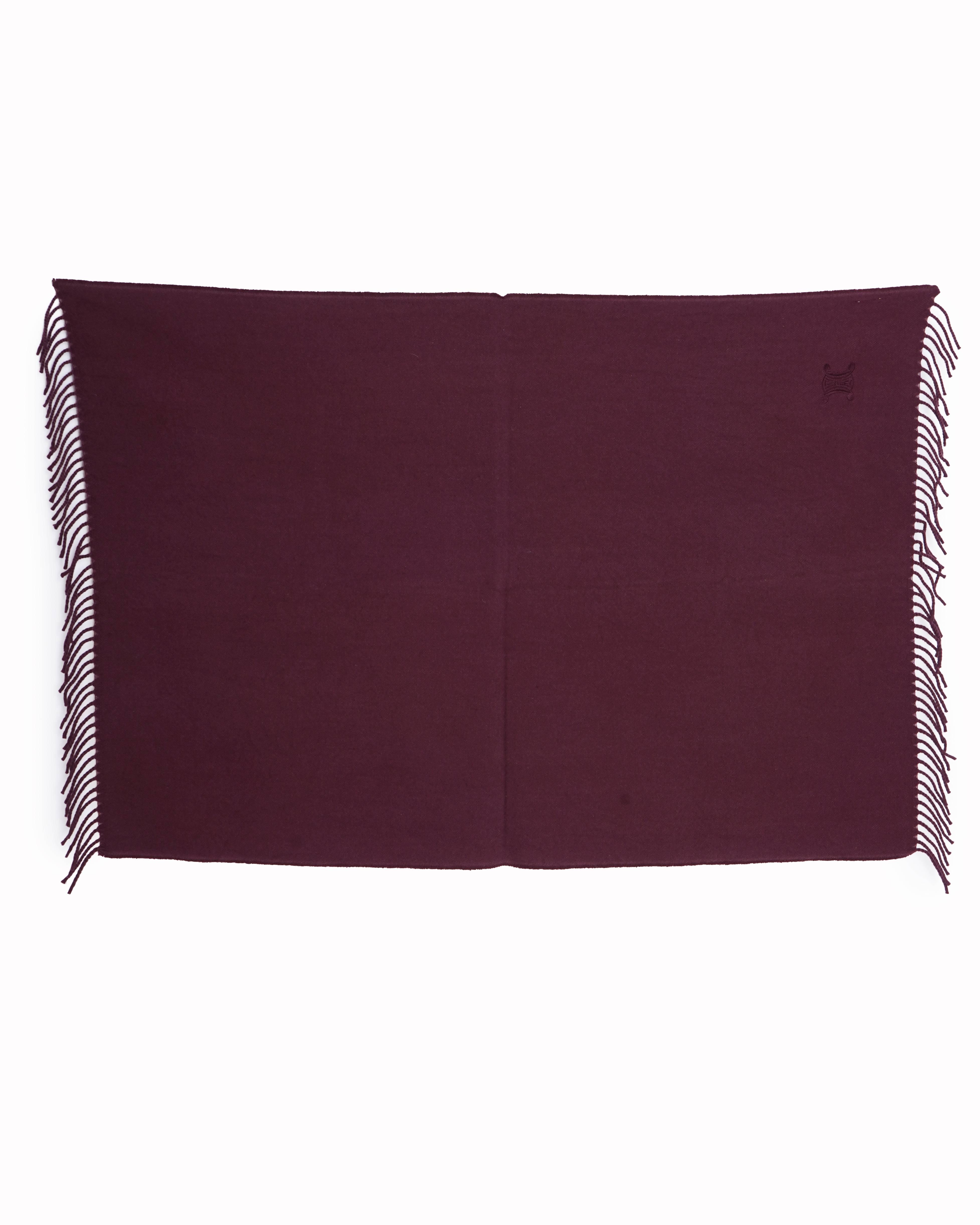 Celine 
Burgundy Fringe Scarf