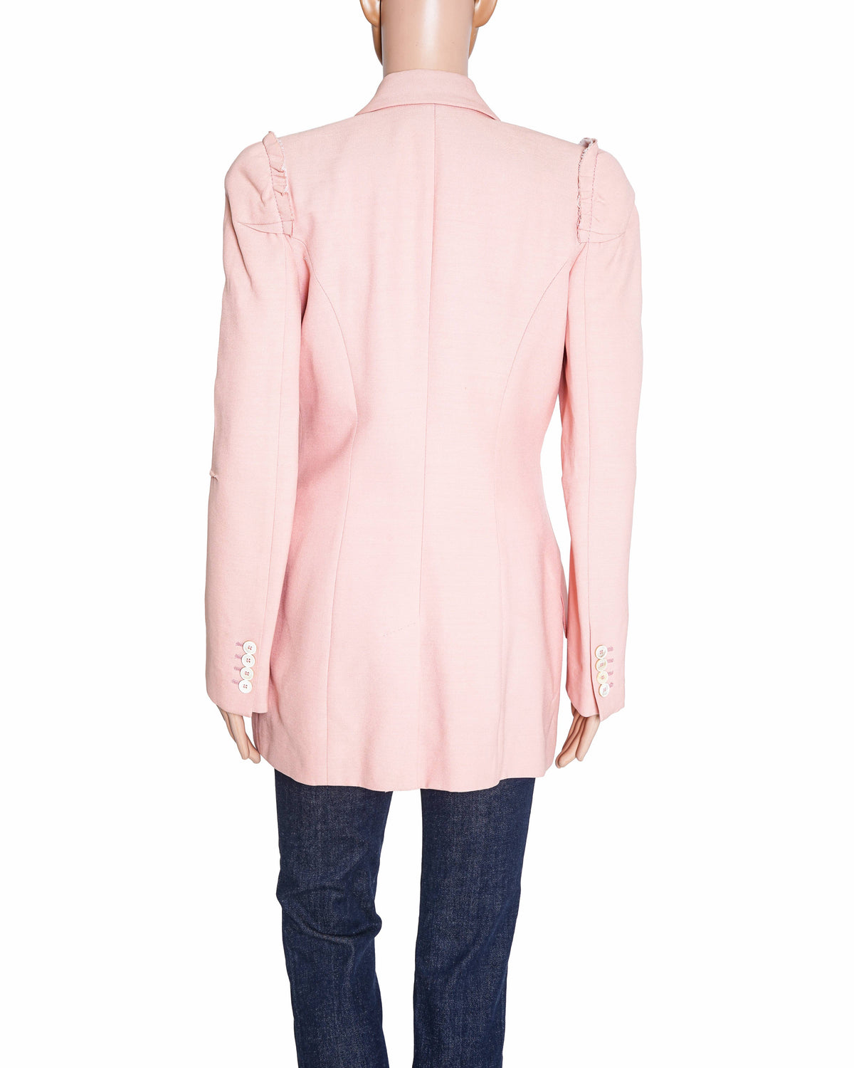 Alexander McQueen Pink Wool and Silk Fitted Blazer