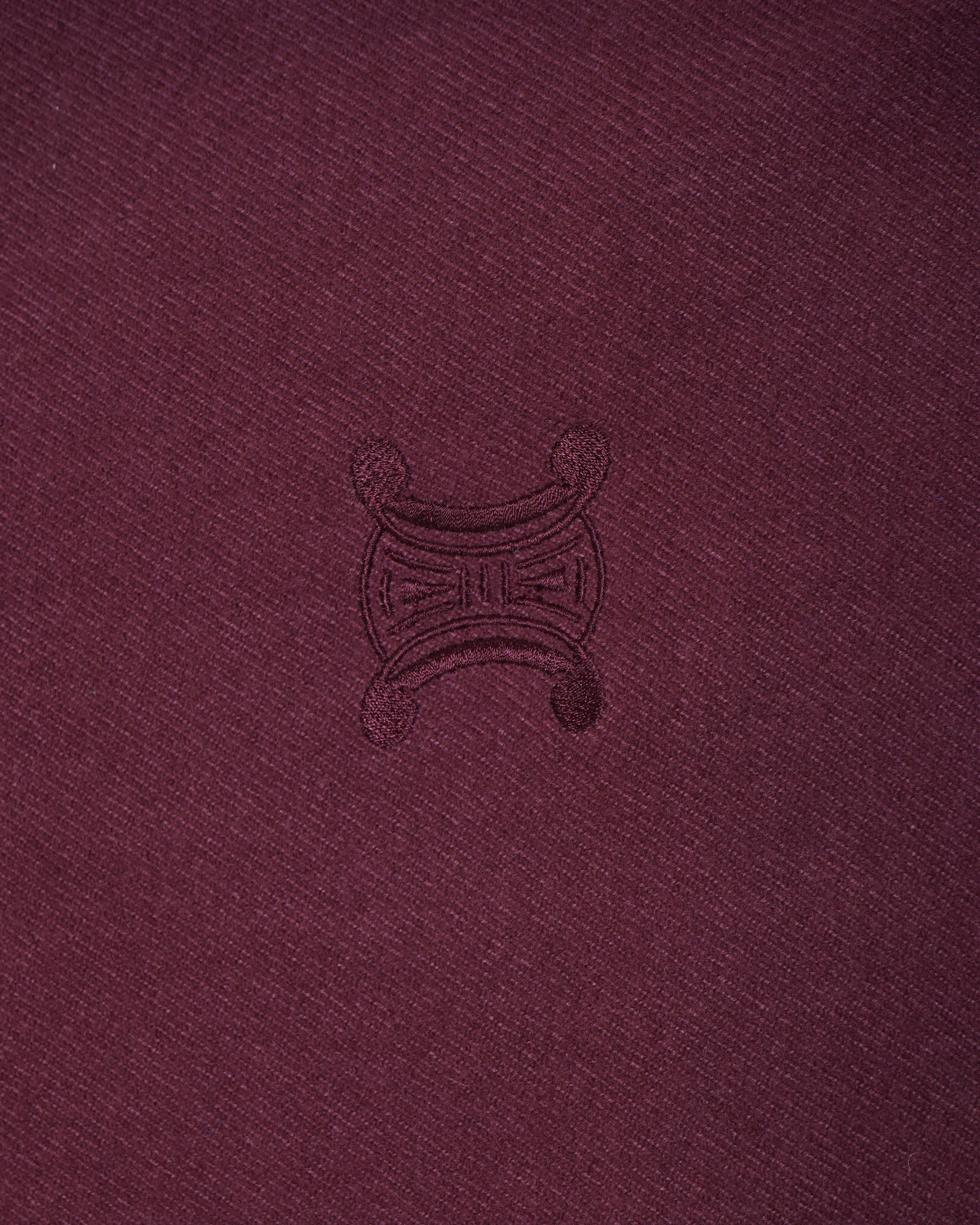 Celine 
Burgundy Fringe Scarf