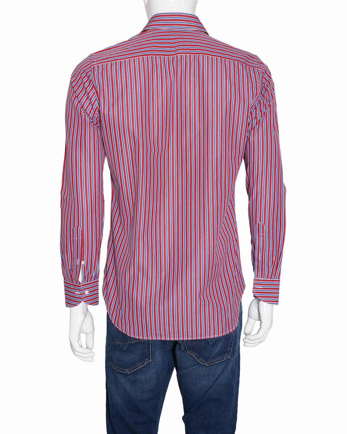 Canali Men's Full Sleeve Button Down Shirt In Red Stripe