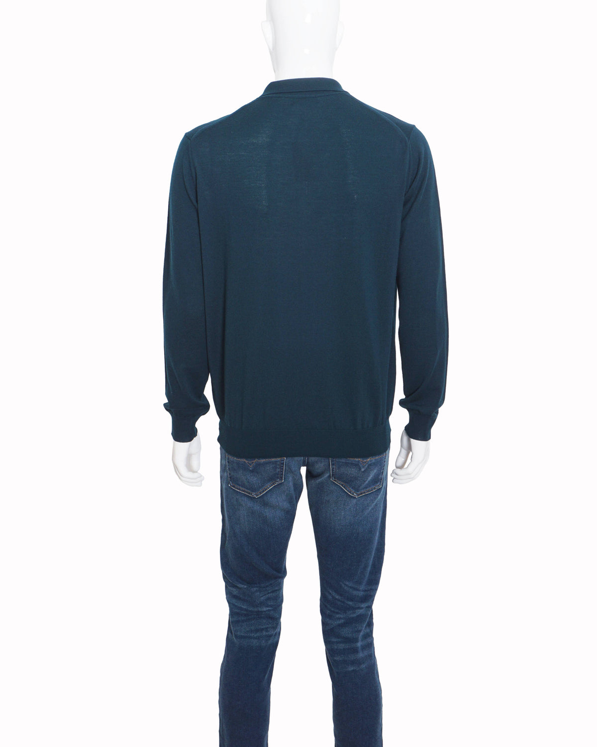 Corneliani Forest Green Knit Half-Zip Polo Sweater
