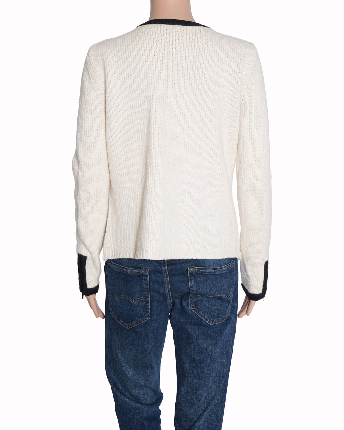 Ann Taylor black/white zipper top