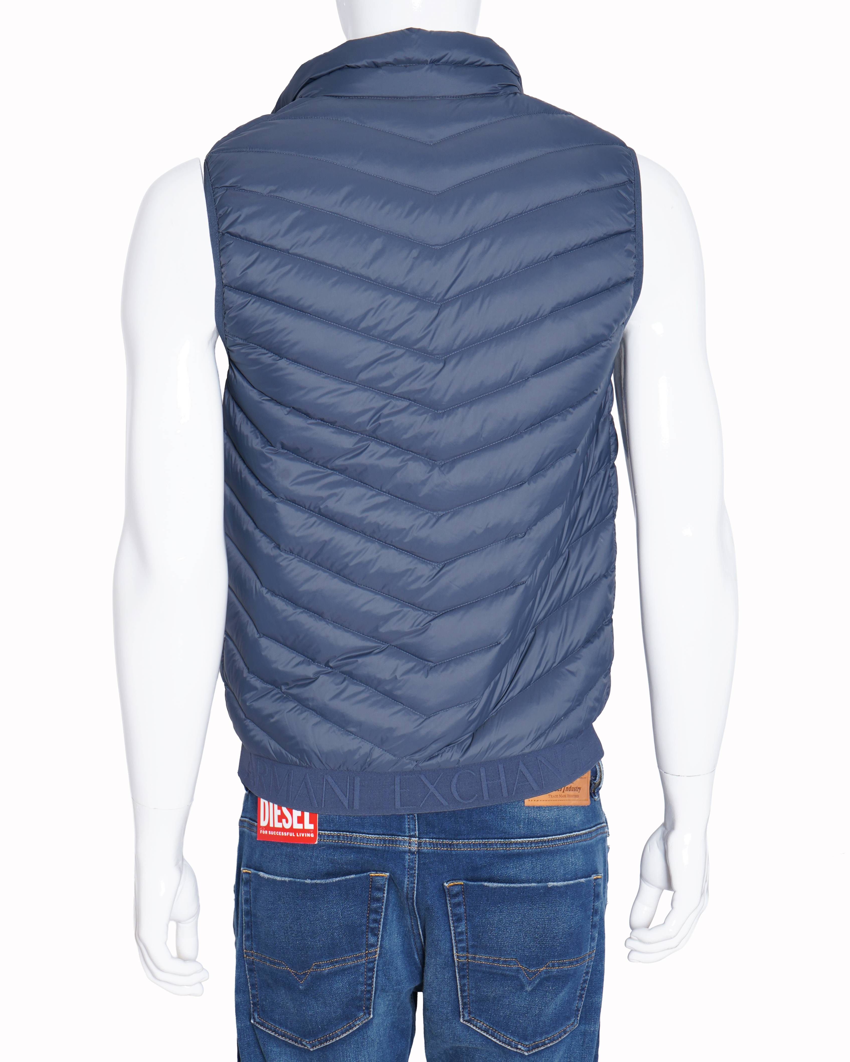 Armani Exchange Men's Navy Blue Sleeveless Puffer Gilet - My Almari