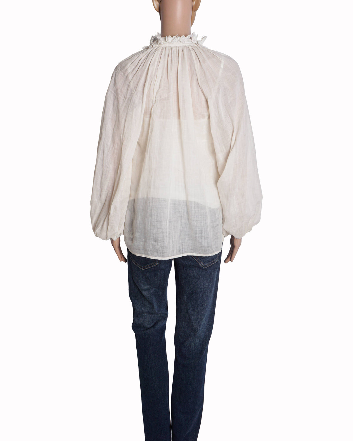 Zimmermann Ivory Sheer Button-Front Blouse