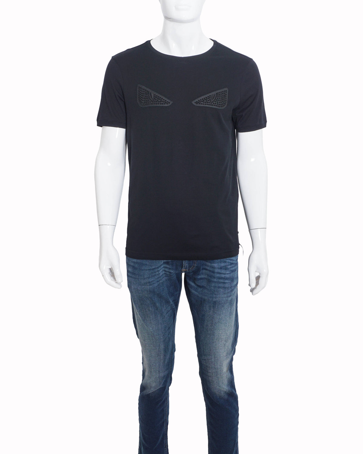 Fendi Black Studded Monster Eye Men's T-Shirt