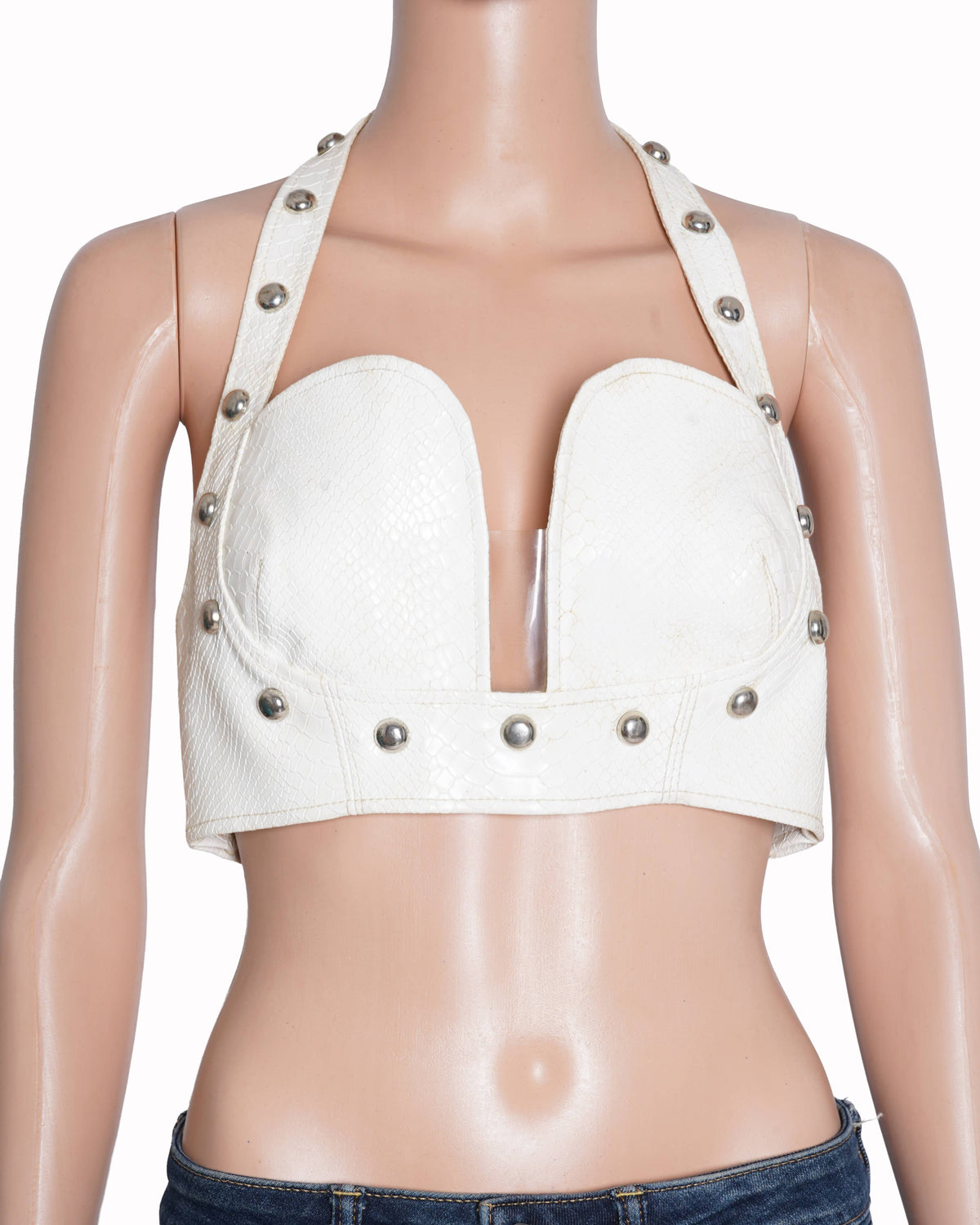 New Papa Don't Preach Leather Constructed Top