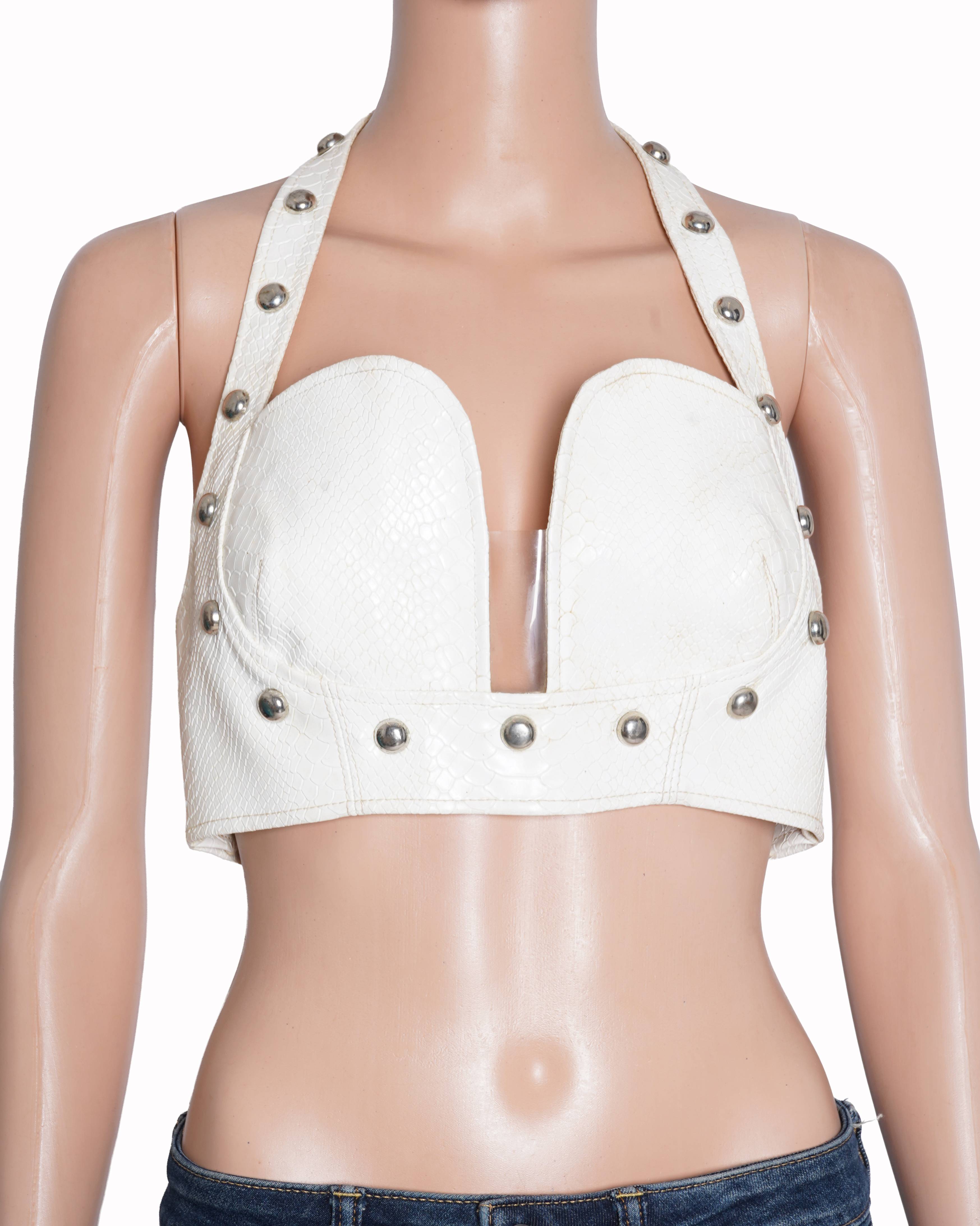 New Papa Don't Preach Leather Constructed Top