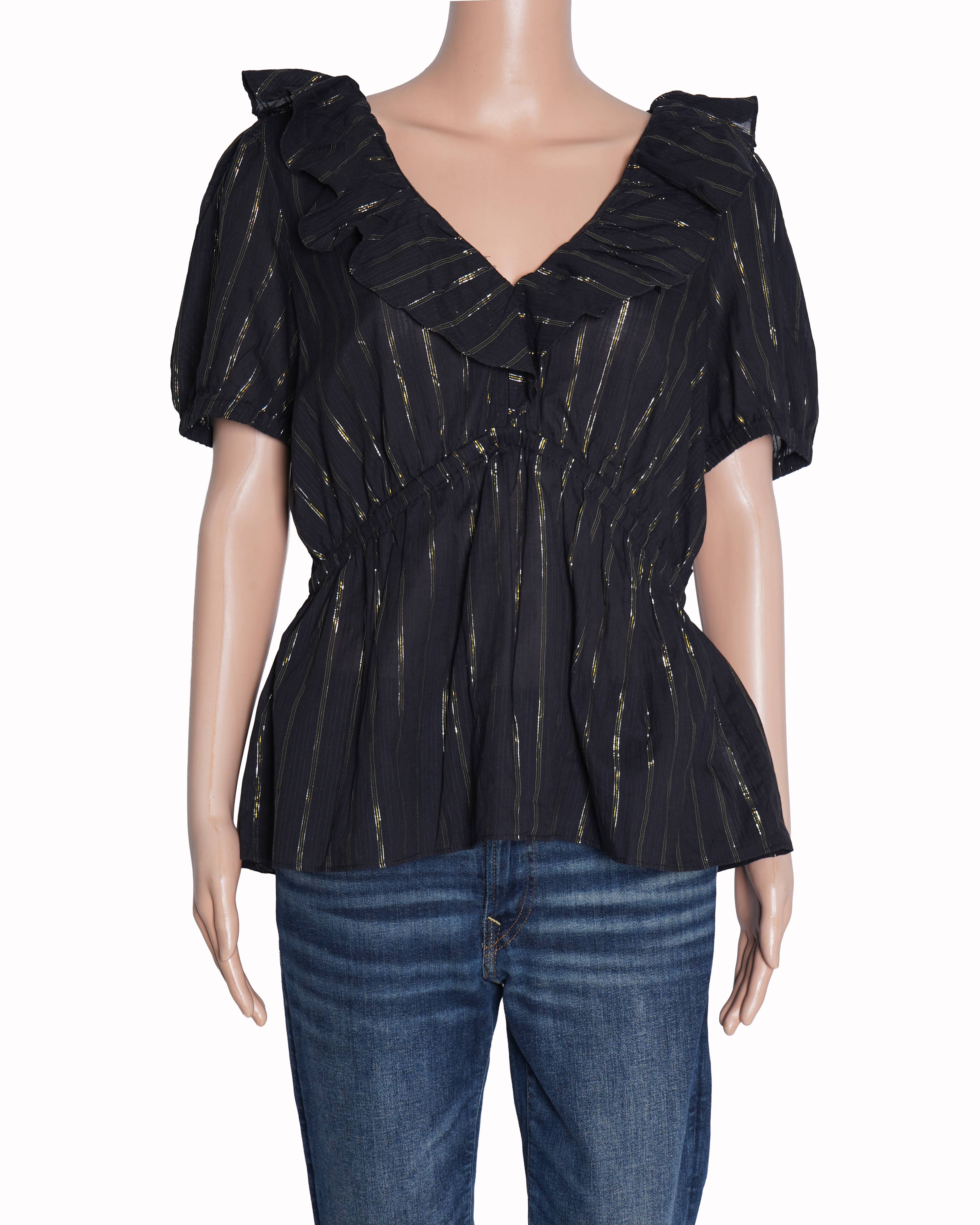 Michael kors black striped top