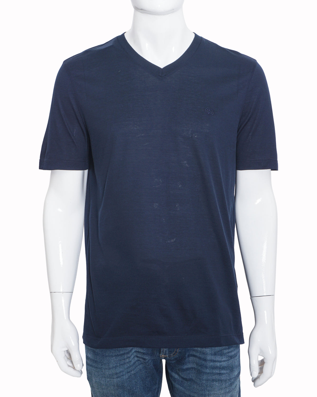 Louis Vuitton Embroidered LV Logo V-Neck Men's T-Shirt