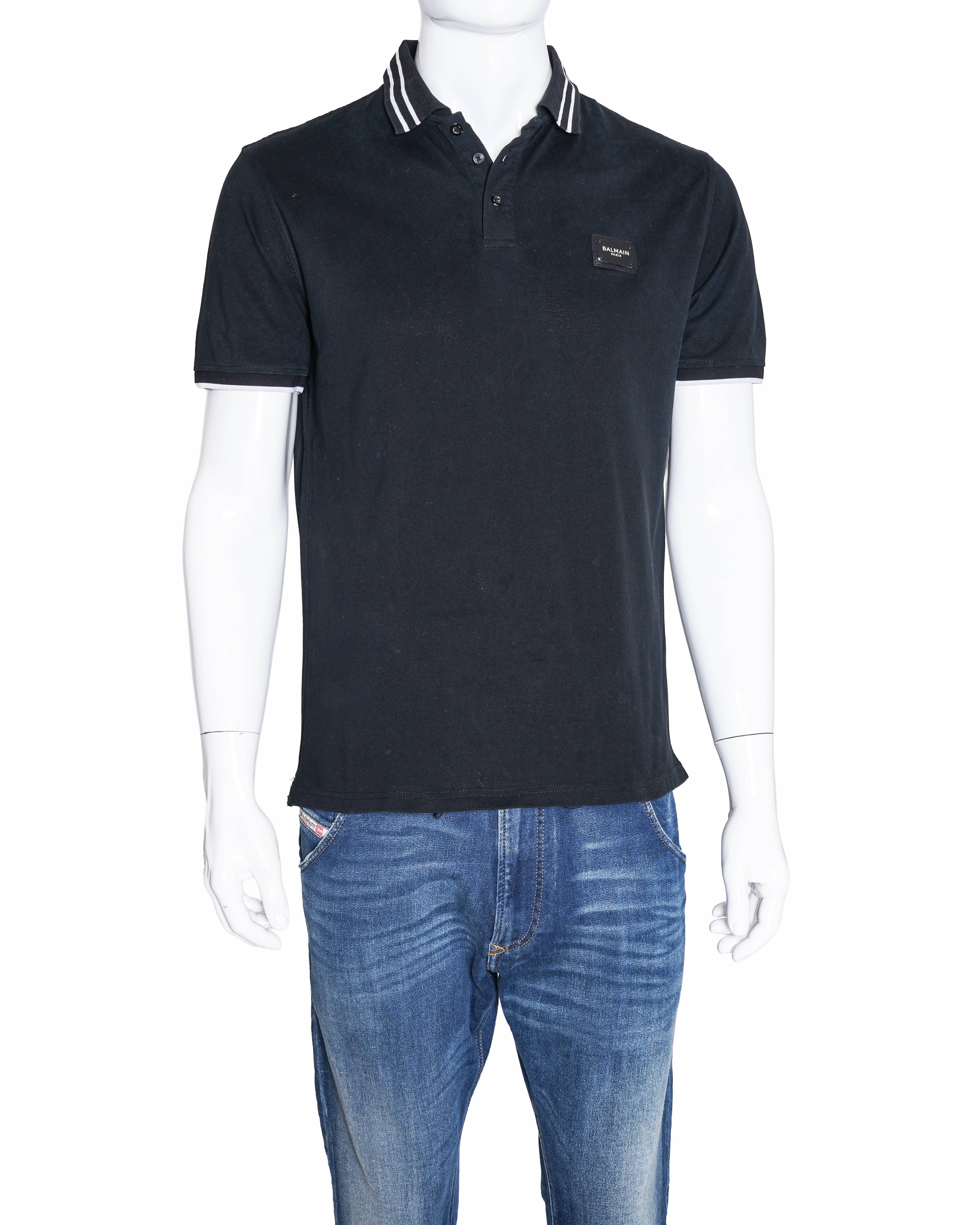 Balmain Men's Polo T-Shirt In Black
