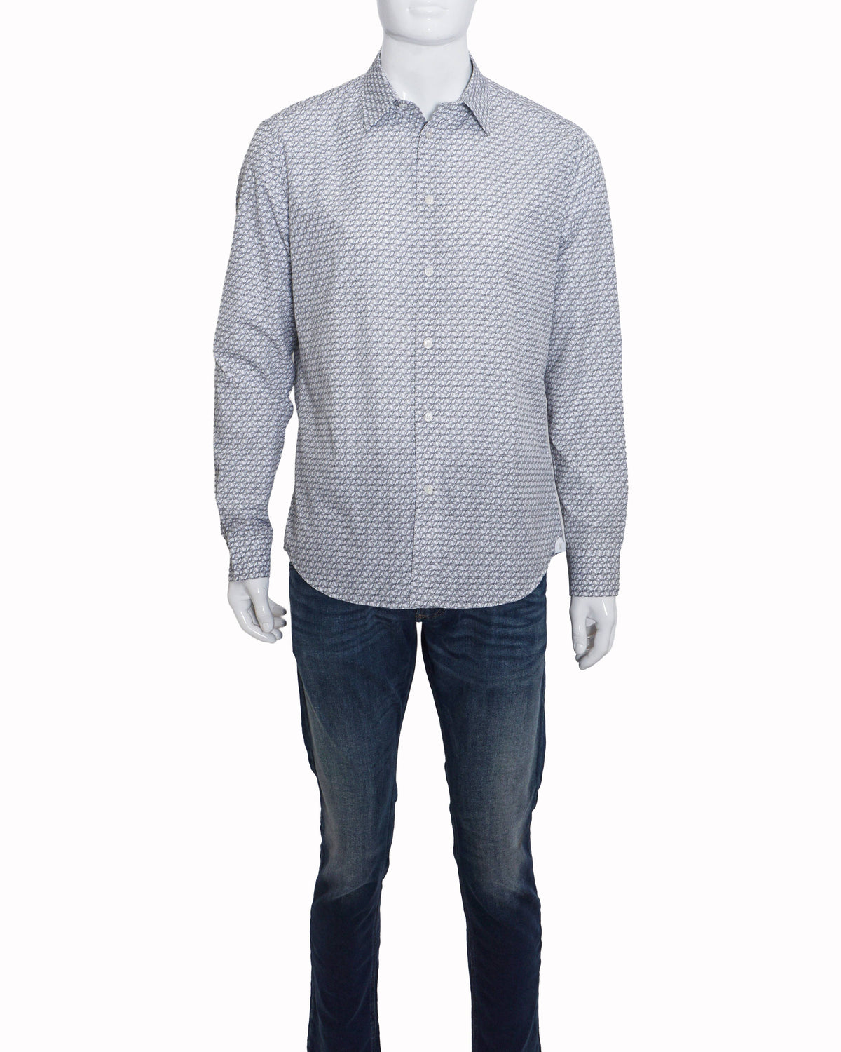 Louis Vuitton White & Black Monogram Regular Fit Shirt
