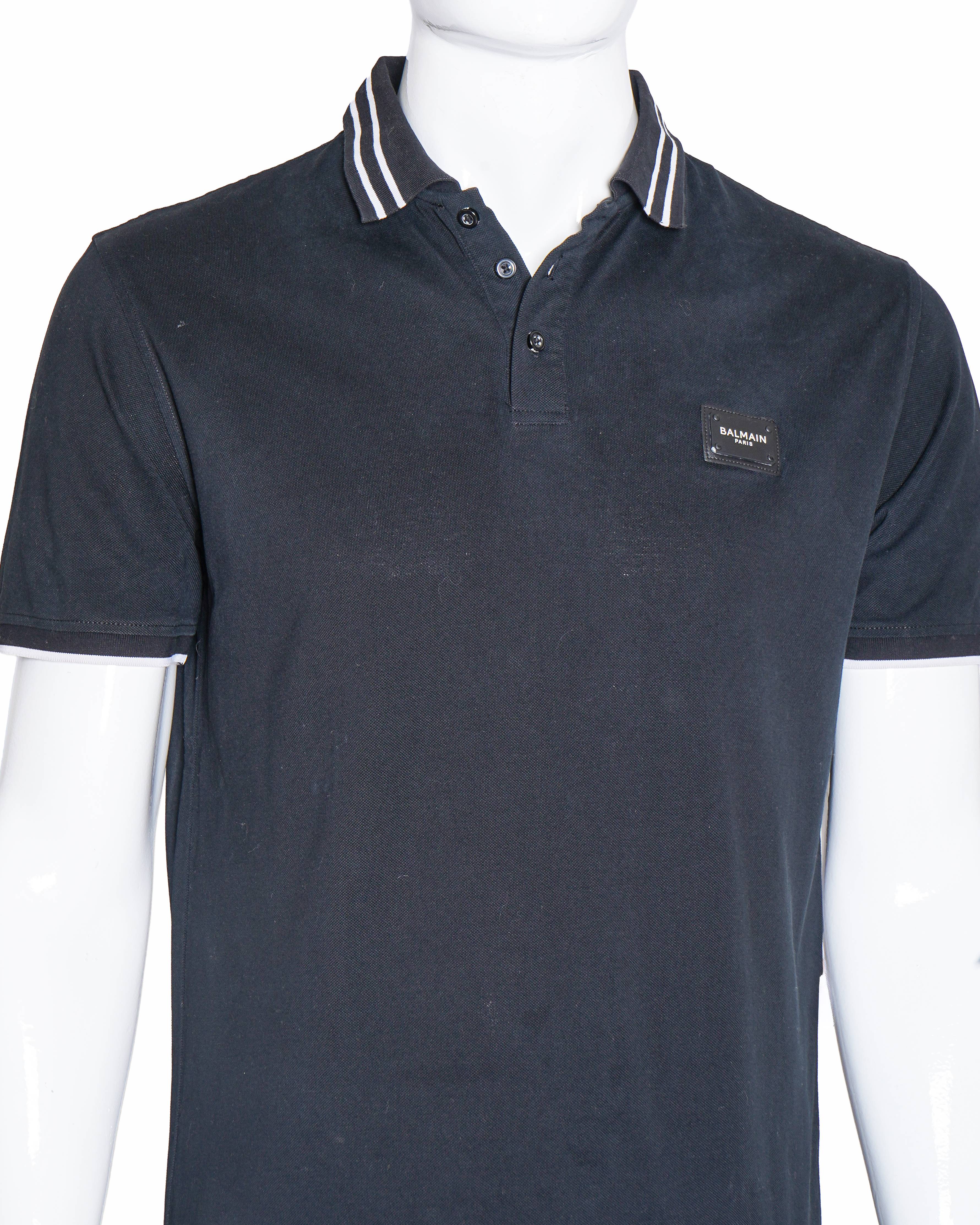 Balmain Men's Polo T-Shirt In Black