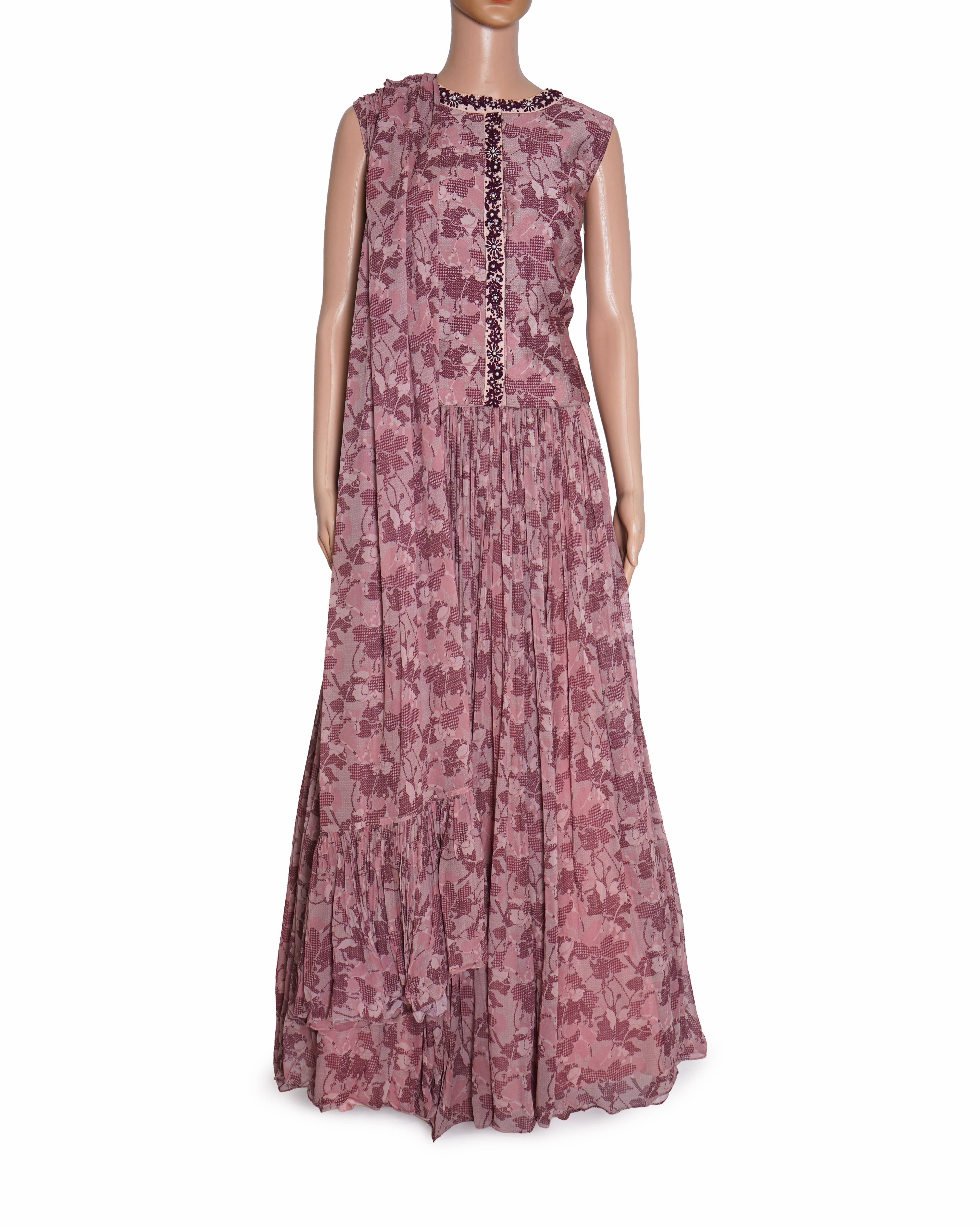 Adi by Aditya Khandelwal rose gold embroidered set