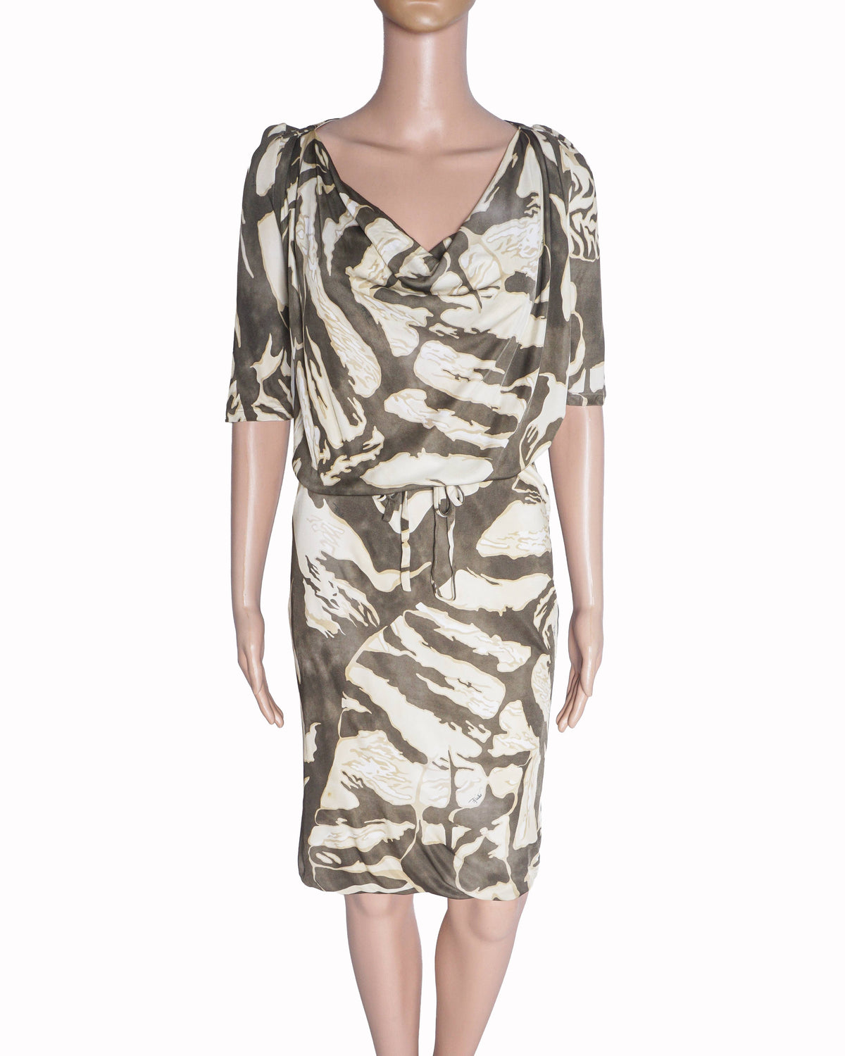 Emilio Pucci Olive Green Printed Mini Dress