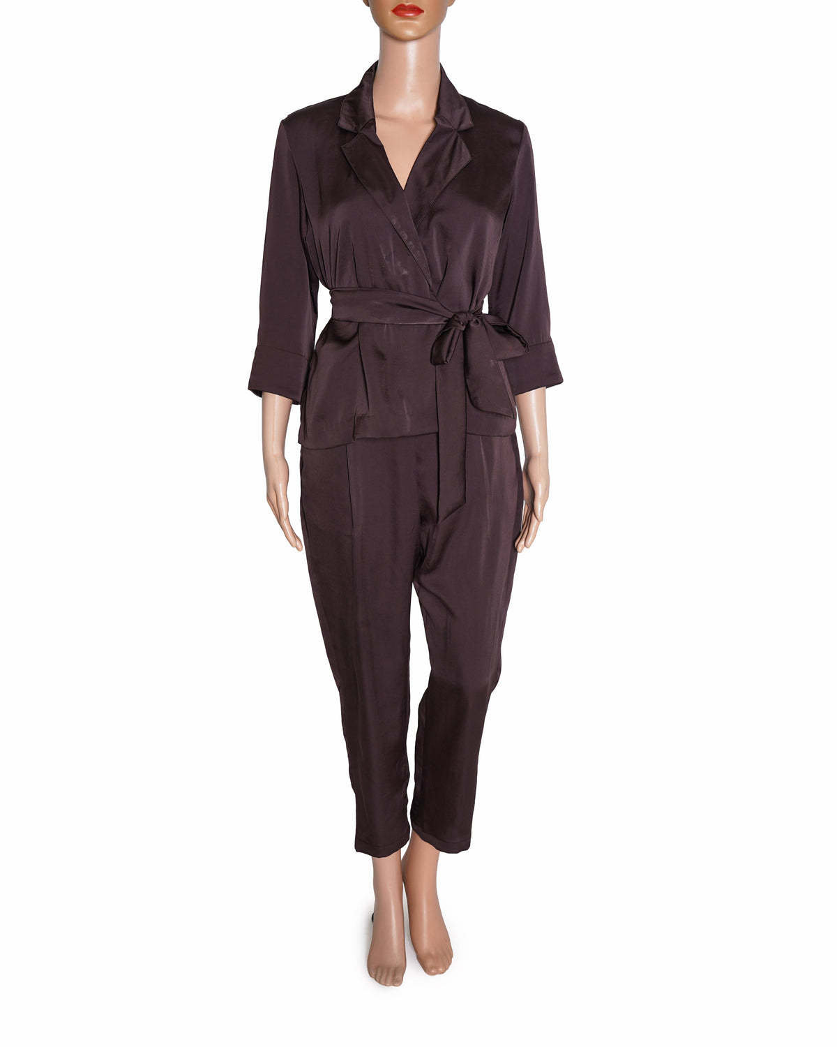 Kargha Chocolate Brown Satin Co-ord Set