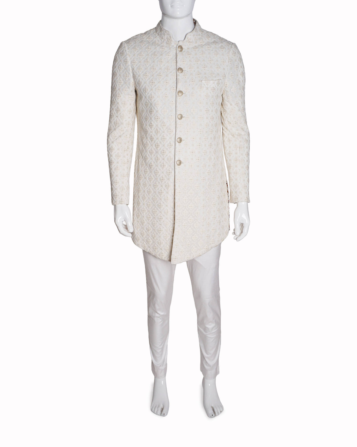 Dori By Arjan Dugal Embroidered Ivory Achkan Kurta Set