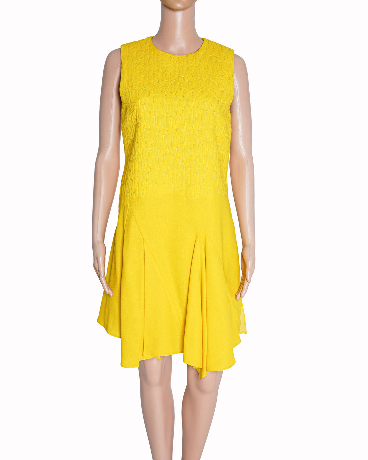 Christian Dior Yellow Structured Mini Dress