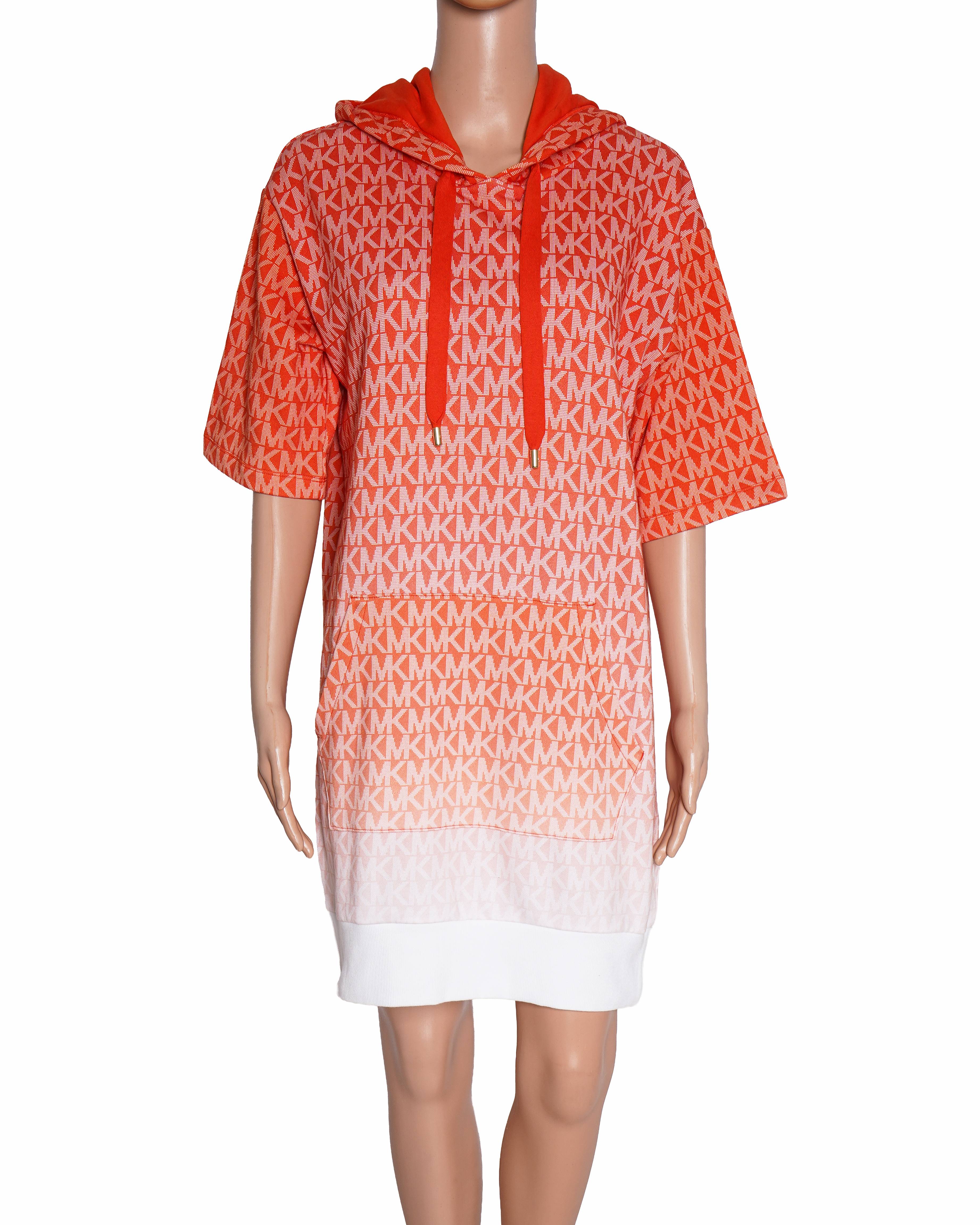 New Michael Kors Monogram Ombre Hoodie Dress