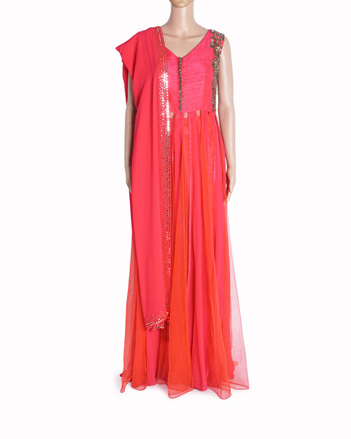 Manish Malhotra Pink Embroidered Anarkali Set