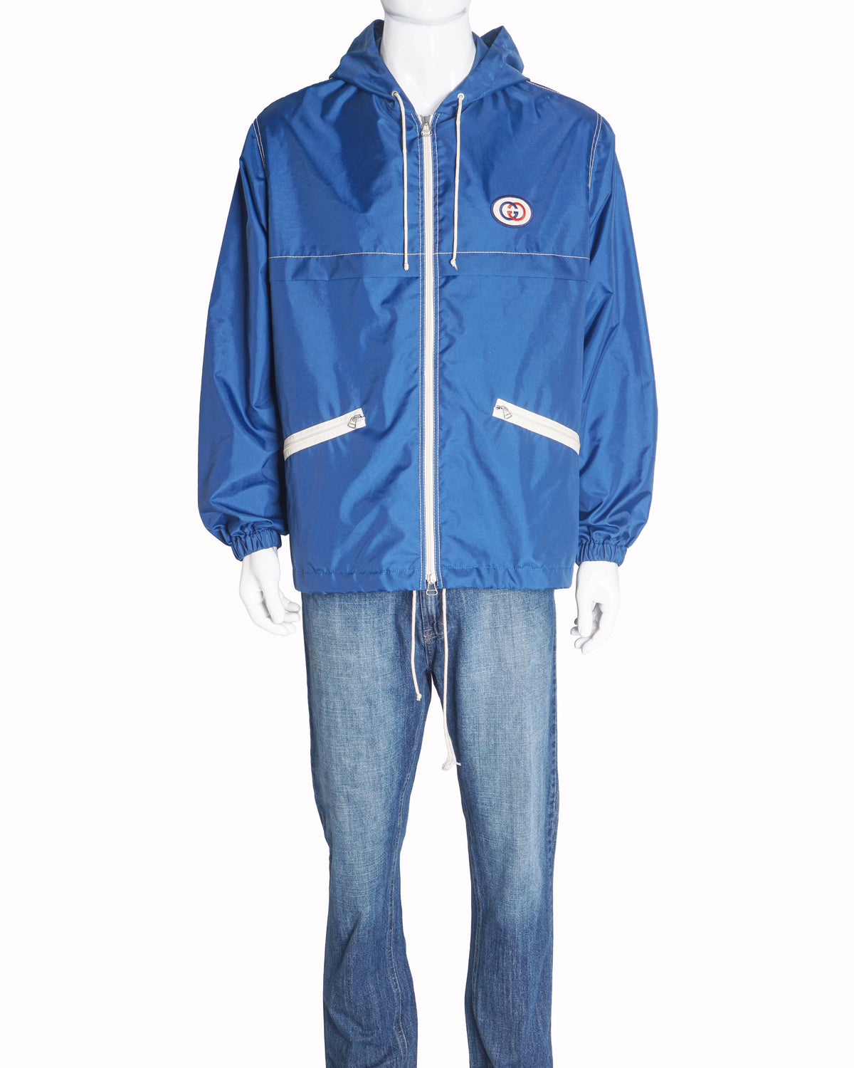 Gucci Blue Interlocking G Hooded Parka Jacket