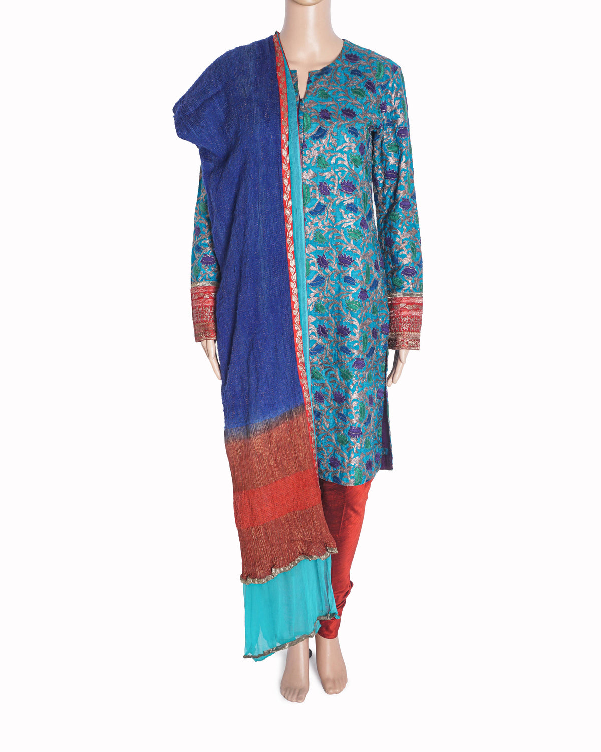 Sabyasachi Brocade Tunic with Pants and Dupatta Set