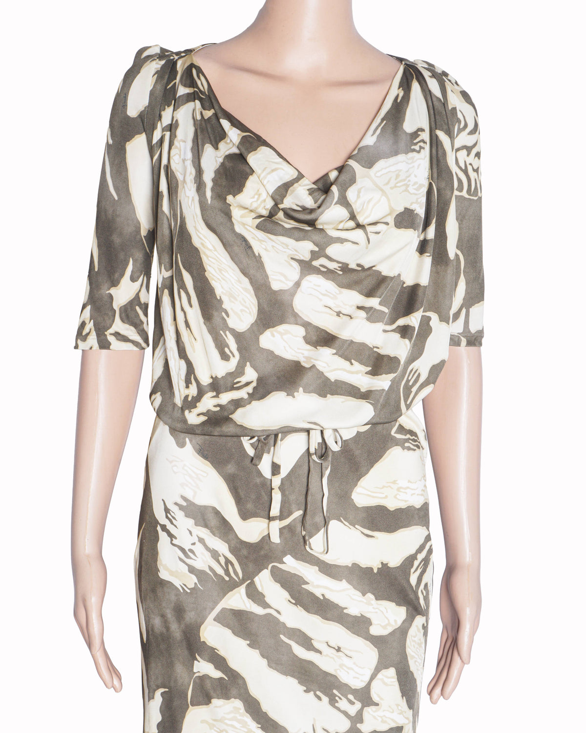 Emilio Pucci Olive Green Printed Mini Dress