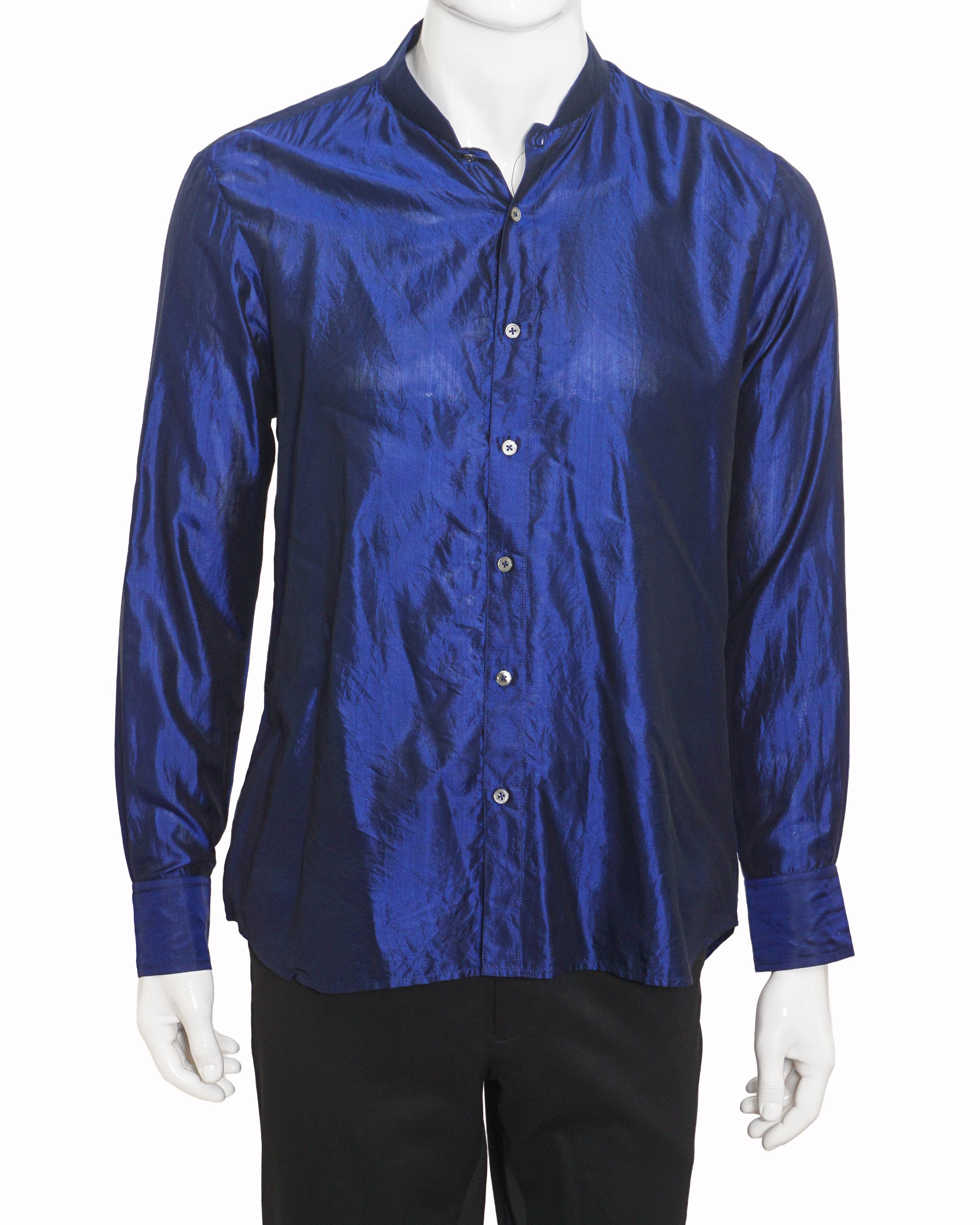 Rohit Bal Royal Blue Silk Shirt & Trouser Set