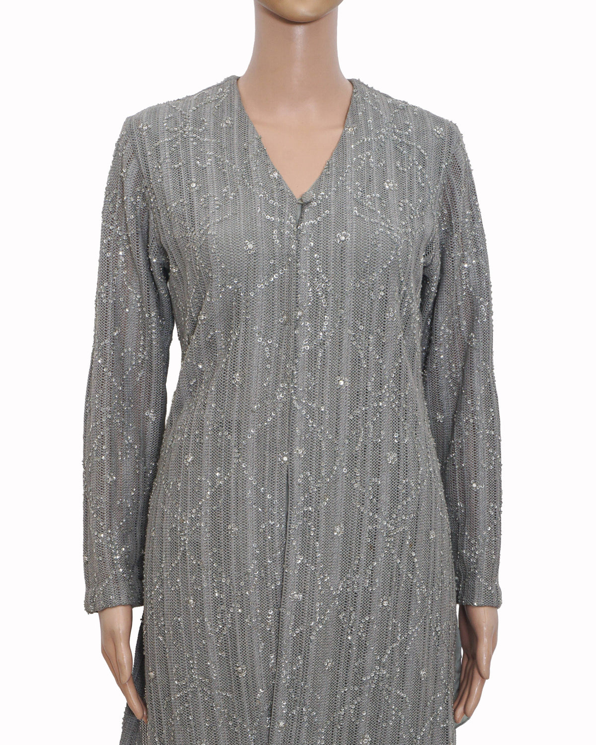 Rohit Bal Grey Heavily Embellished Tulle Net Kurta Set