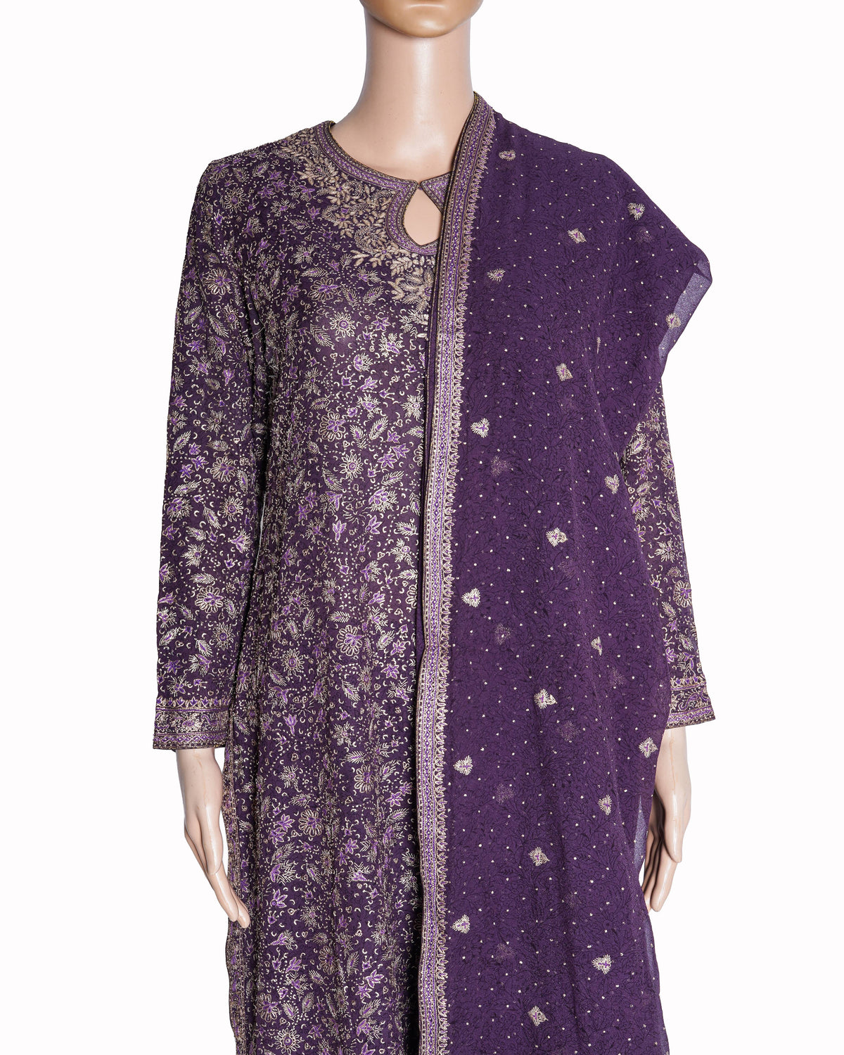 Ritu Kumar Royal Purple Embroidered Kurta Set