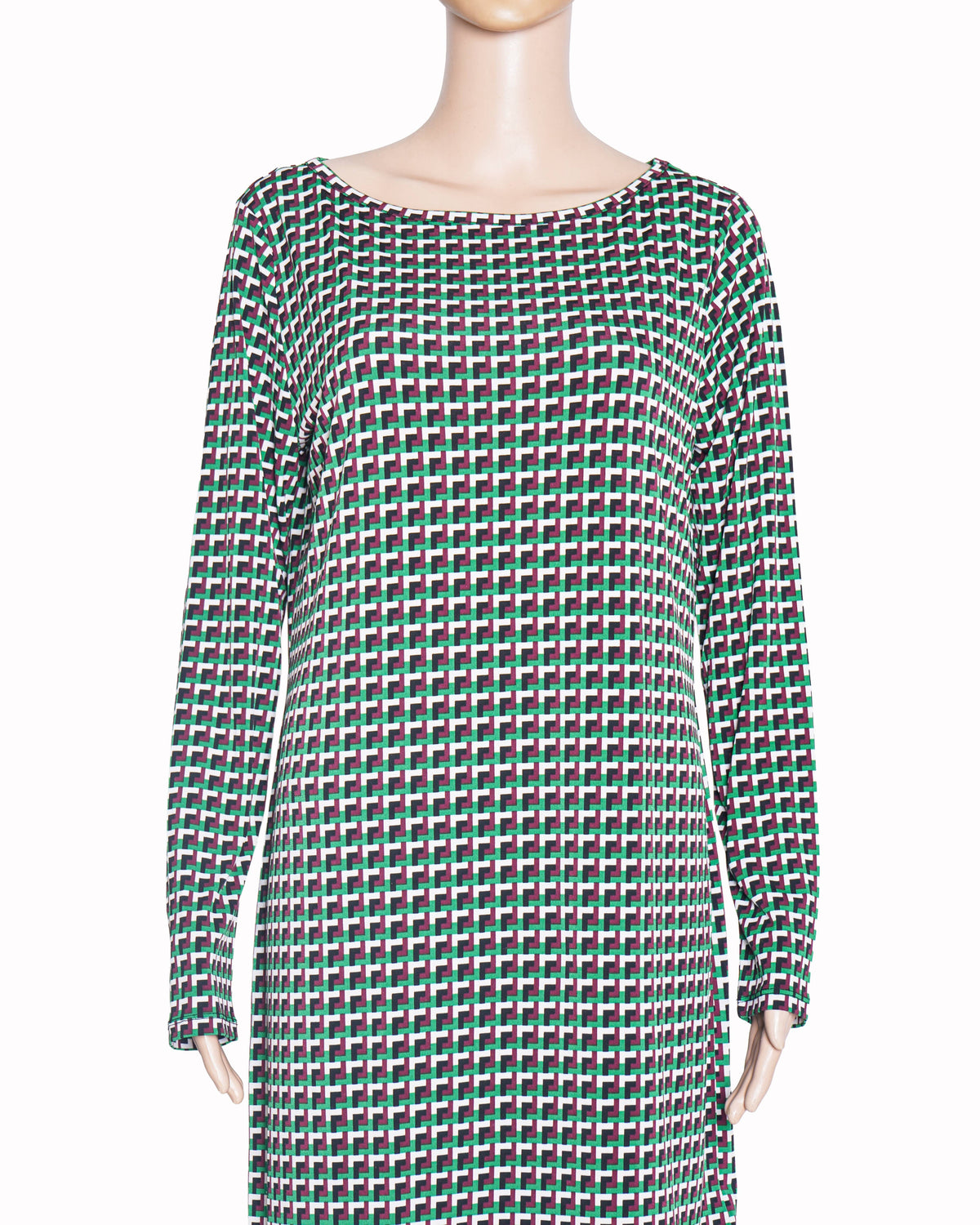 Michael Kors Geometric Print Long-Sleeve Shift Dress