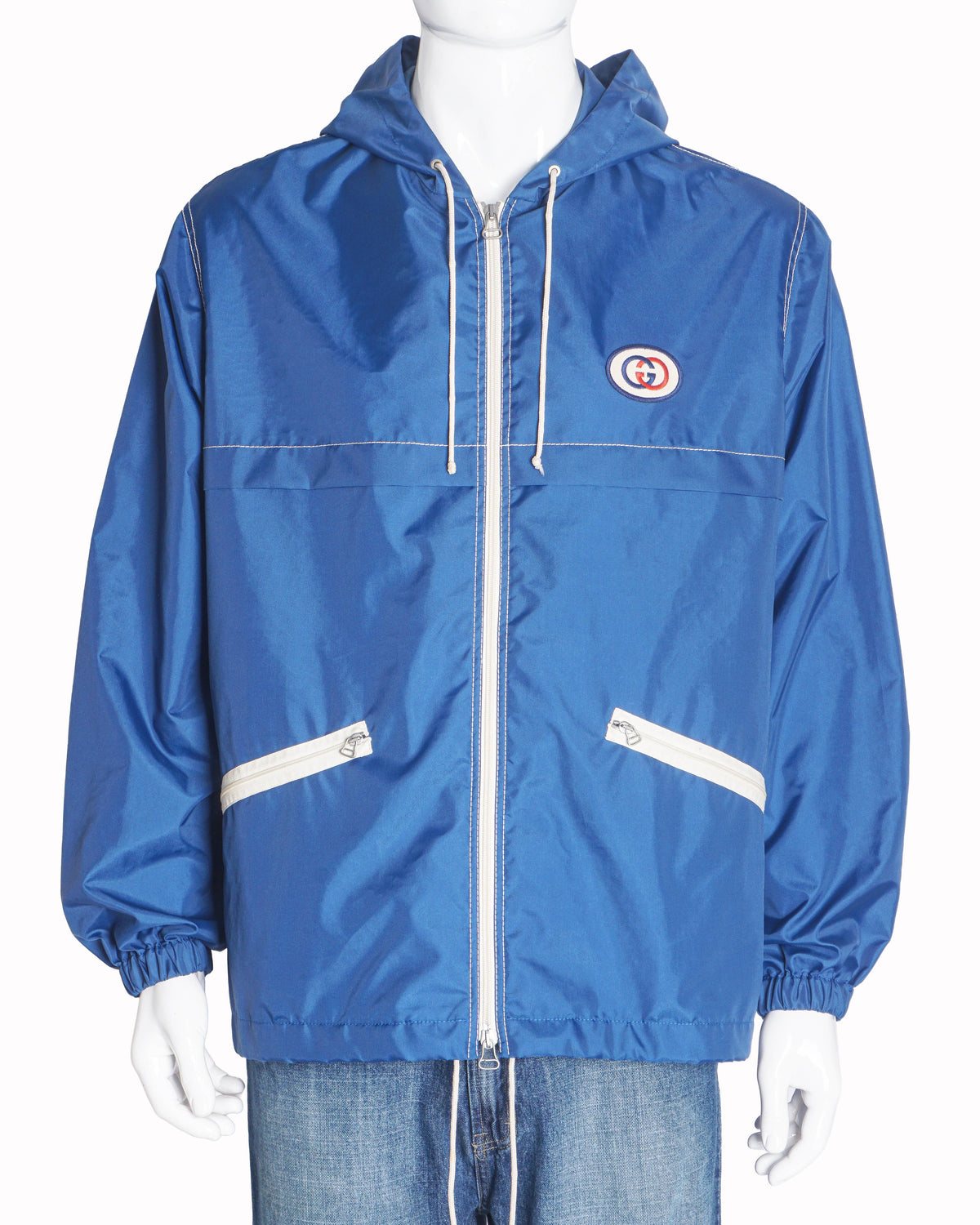 Gucci Blue Interlocking G Hooded Parka Jacket
