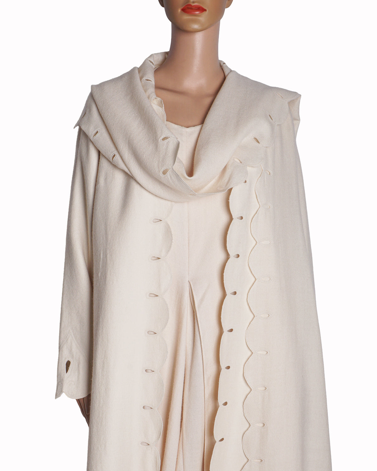 AMPM Ivory Seba Asymmetric Dress & Scalloped Cut-Work Jacket Set