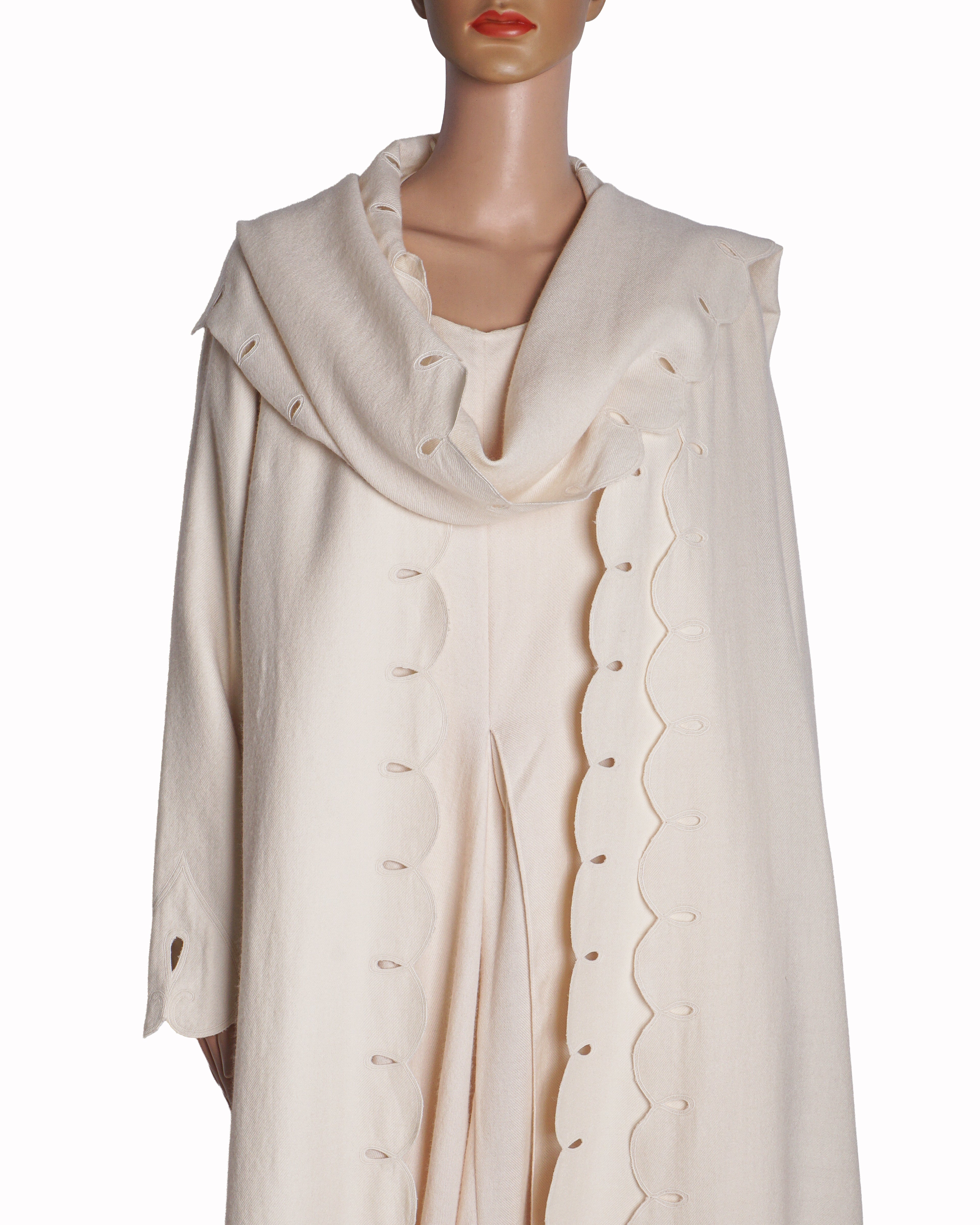 AMPM Ivory Seba Asymmetric Dress & Scalloped Cut-Work Jacket Set